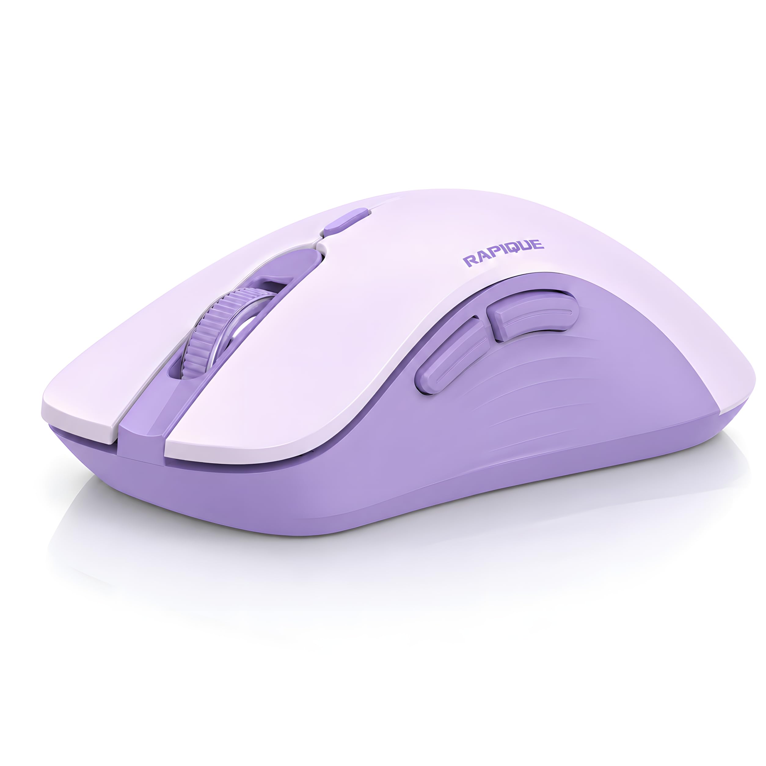 RAPIQUE Bluetooth Wireless Mouse, Dual Bluetooth & 2.4GHz, Purple