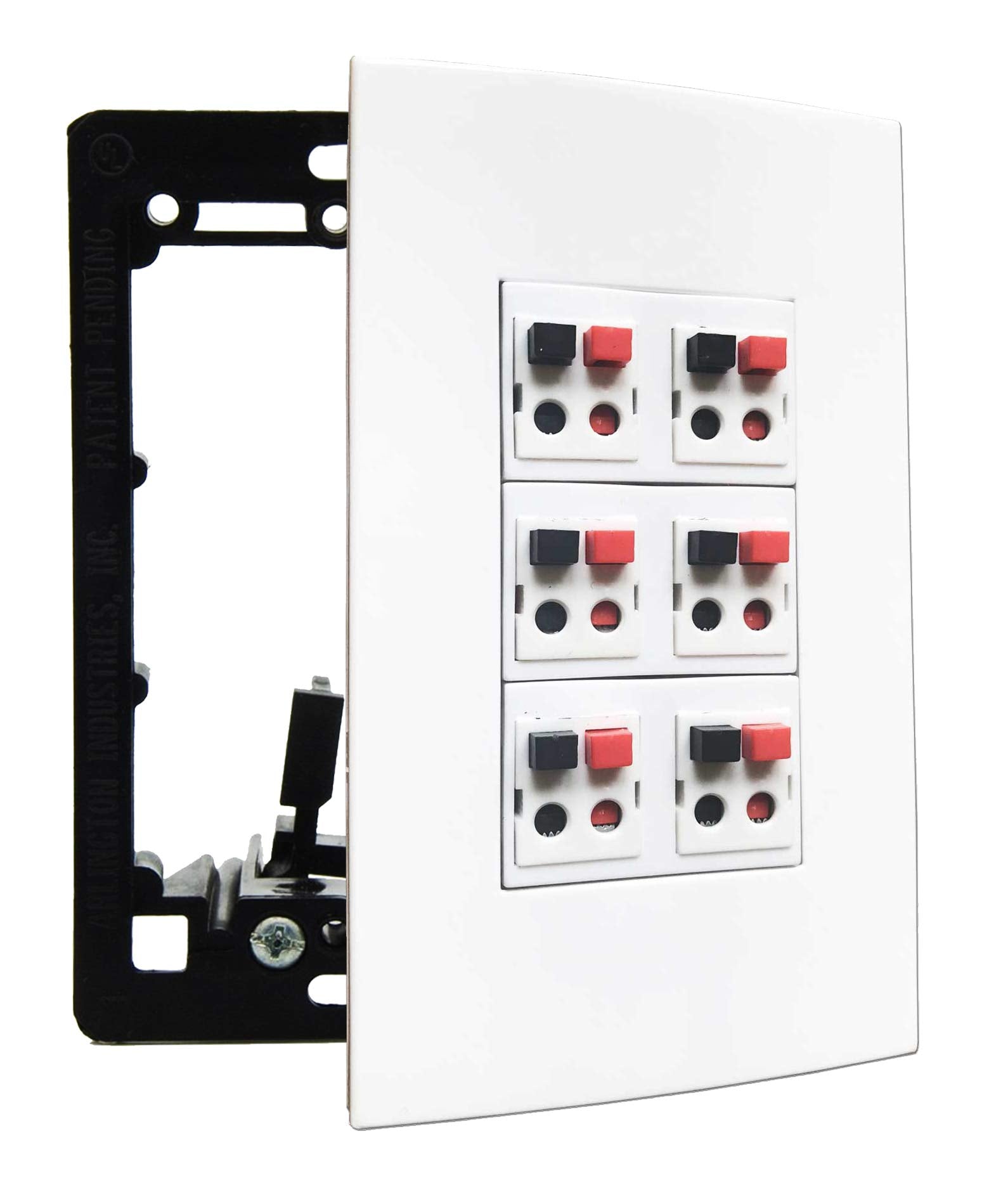Diytech Premium 6 Speaker Wall Plate, Speaker Plug, Supports 6 Speaker Configurations, Speaker Port For Wall Speaker Wire, Speak