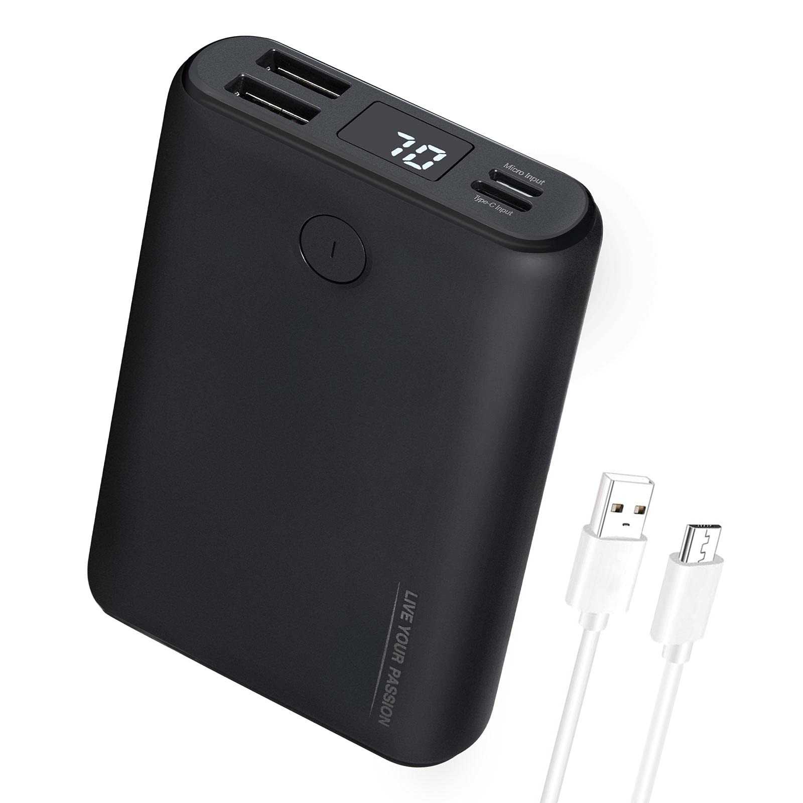 TIDEWE Power Bank, Rechargeable Battery Pack Suitable for Heated Clothes, USB-C 10000mAh Portable Charger with Dual Output Port 