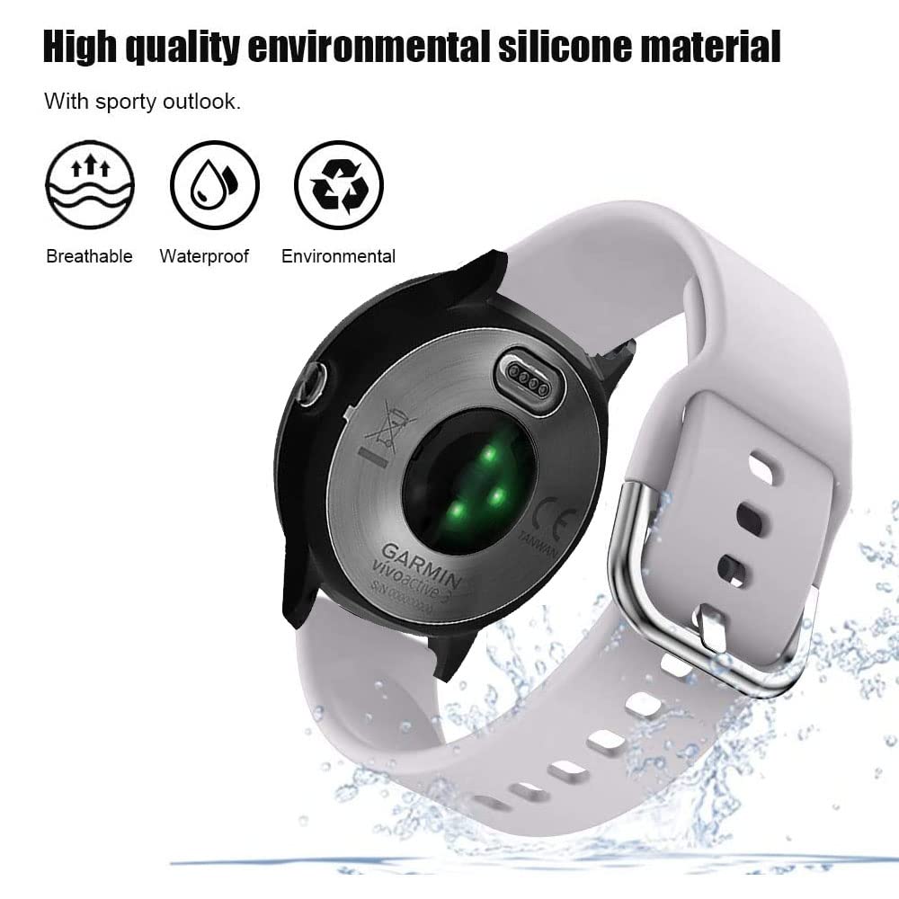 Vicrior Bands Compatible With Garmin Venu/Vivoactive 3 Smart Watch, Quick Release Soft Silicone Fadeless Pattern Printed Floral