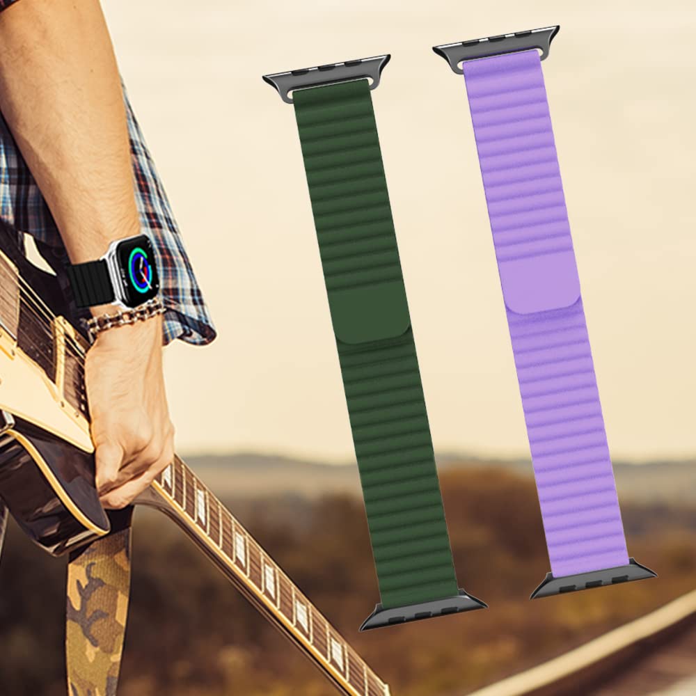 Heike Sport Bands Compatible With Apple Watch Ultra Bands 49Mm 45Mm 44Mm 42Mm 41Mm 40Mm 38Mm,Magnetic Soft Silicone Waterproof S