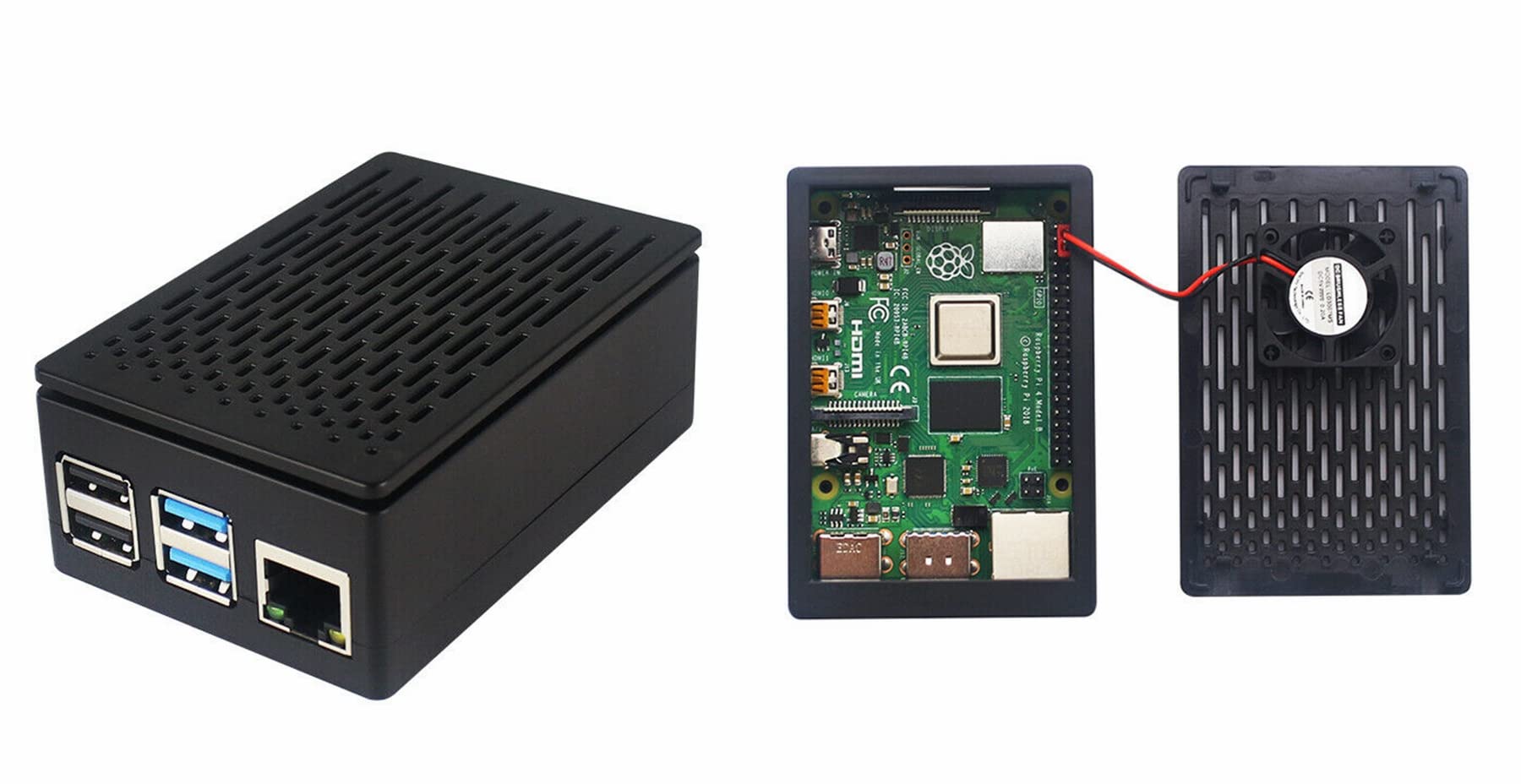 DIGISHUO Raspberry Pi 4 Model B 8GB RAM DIY Kit with Case Fan 64GB SD Card HDMI Cable Power Supply