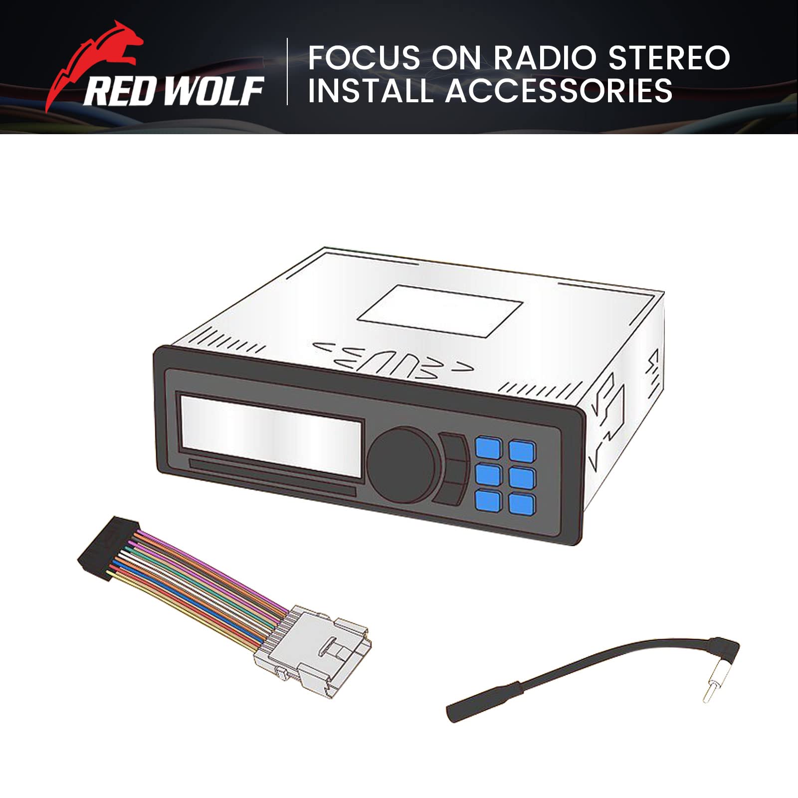 Red Wolf Radio Wiring Harness Connector Select For Toyota 4Runner Camry Corolla Prius Rav4 1987 2019 Mount Aftermarket Car Stereo Wire Cable Plug