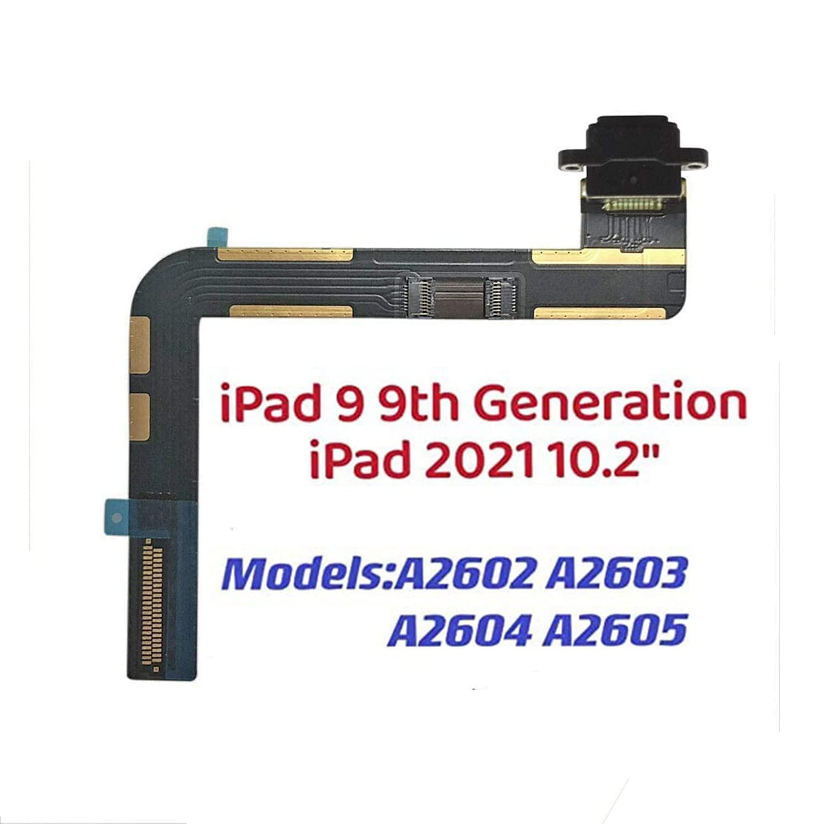 Tphaelay Dock Connector Replacement Compatible With Ipad 9 9Th Gen 2021 10.2'' A2602 A2603 A2604 A2605 (Black) Charging Port Rep