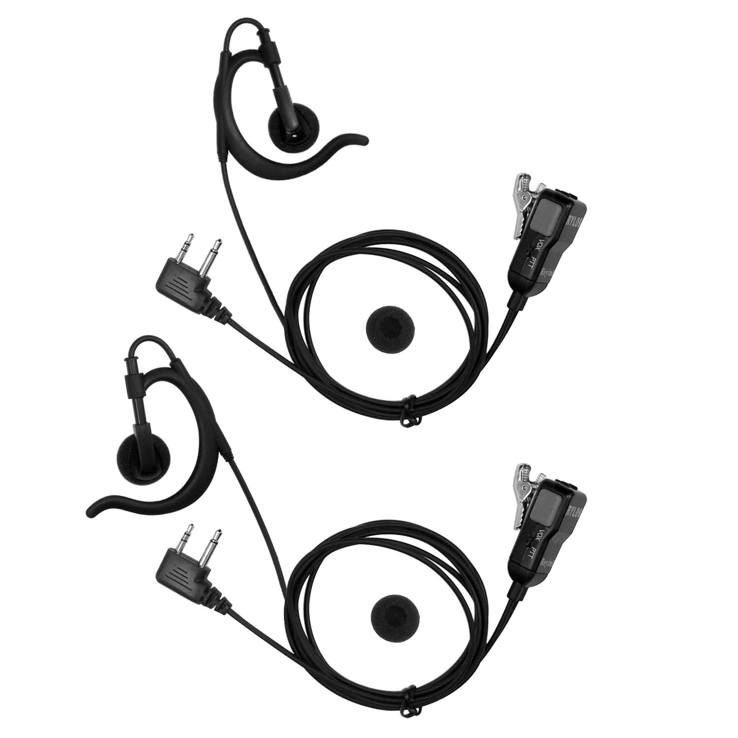 Reyinl Two Way Radio Earpiece Compatible Midland Ear Clip Headset For Midland Walkie Talkie Earpiece(2 Packs)