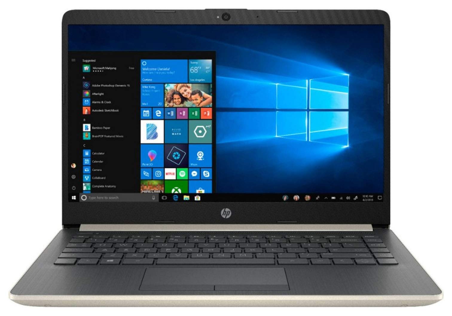 HP 2019 14' Touch Screen Laptop Intel Core i3 4GB RAM 128GB SSD Windows 10  Ash Silver Keyboard Frame