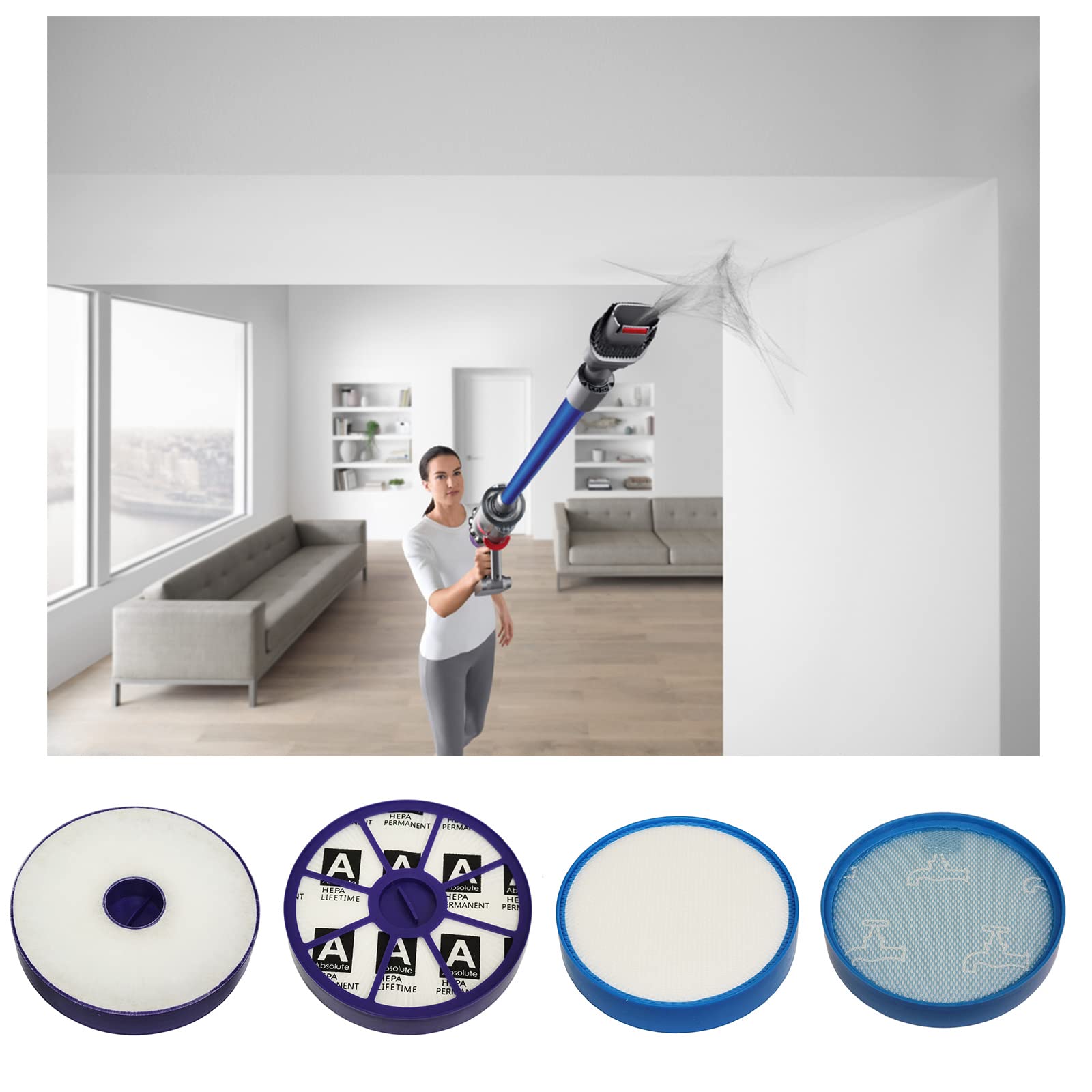 Vacuum Cleaner Pre And Post Motor Hepa Filter Kit Suitable For Vacuum Cleaner Dyson Dc19 Dc20 Dc21