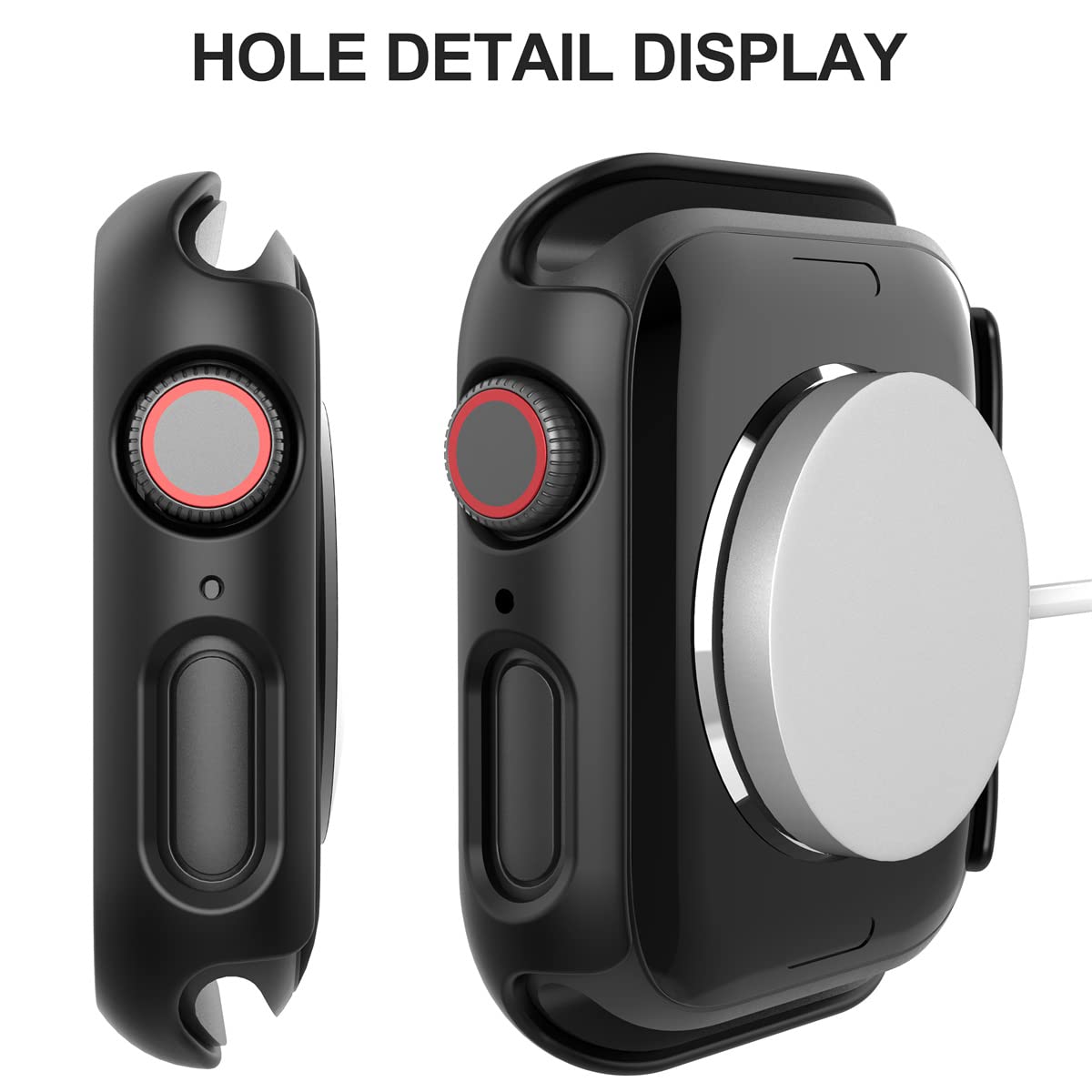 Diruite Apple Watch Series 9/8/7 45Mm Case With Built In 9H Tempered Glass Screen Protector, Black