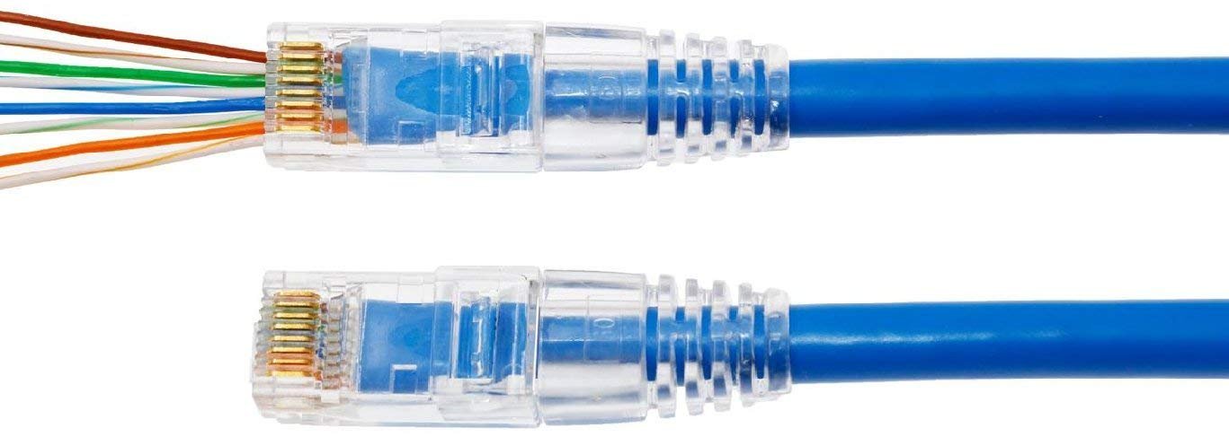 Itbebe Gold Plated Rj45 Cat5, Cat5E 8P8C 50 Pieces Pass Through 3 Micron 3U 3 Prong Premium Connectors