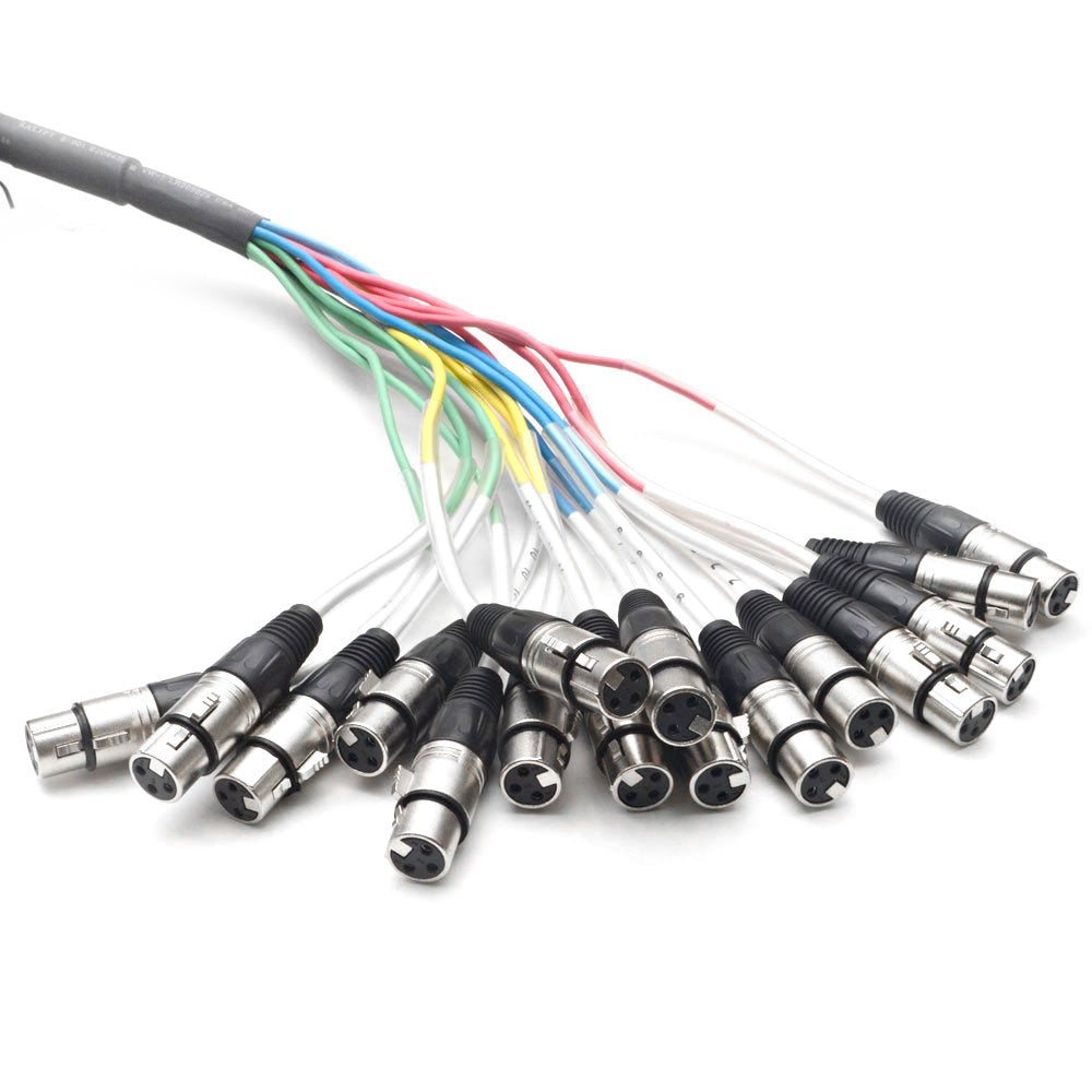 Seismic Audio - 16 Channel Xlr Snake Cable - 15 Feet Long - Pro Audio Snake For Live Live, Recording, Studios, And Gigs - Patch,