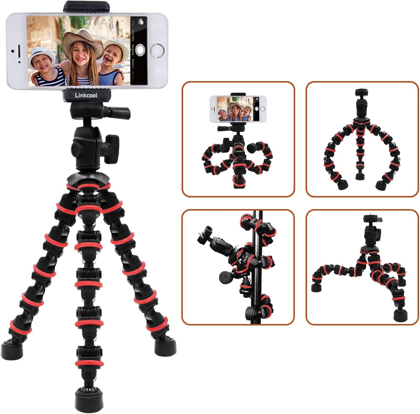 Phone Tripod, Linkcool Octopus Tripod With Wireless Remote Phone Holder Mount Use As Iphone Tripod, Cell Phone Tripod, Camera Tr