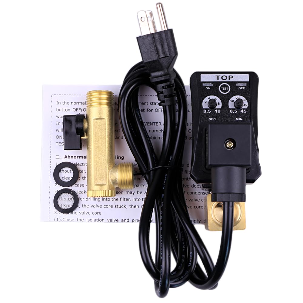Szzijia 1/2' Ac 110V Automatic Timed Water Tank 2 Way Direct Acting Drain Valve Us Plug