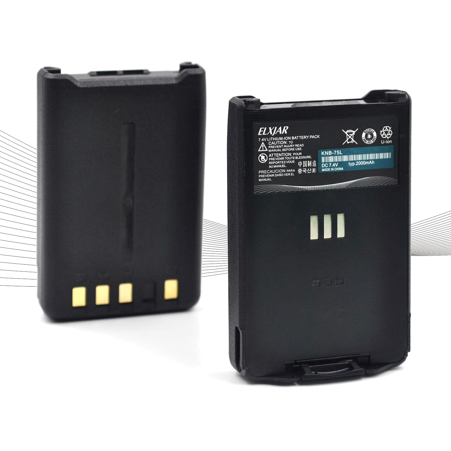 Rowshep (2 Pack) 7.4V 2000Mah Li Ion Rechargeble Battery Knb 74 Knb 75L Replacement For Kenwood Th D74A, Th D74, Th D74E Etc.