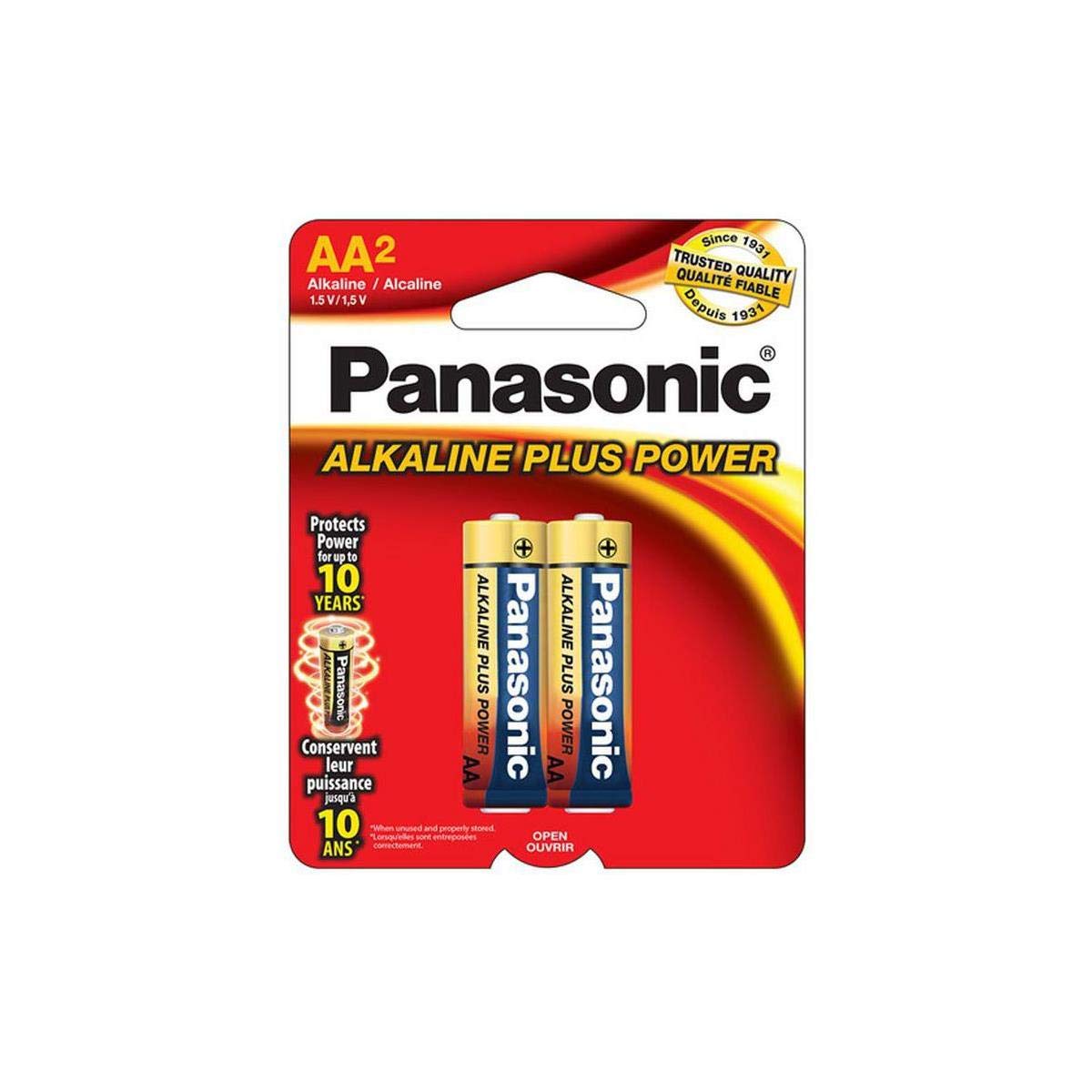 Panasonic Aa Alkaline Plus Battery Retail Pack   2 Pack
