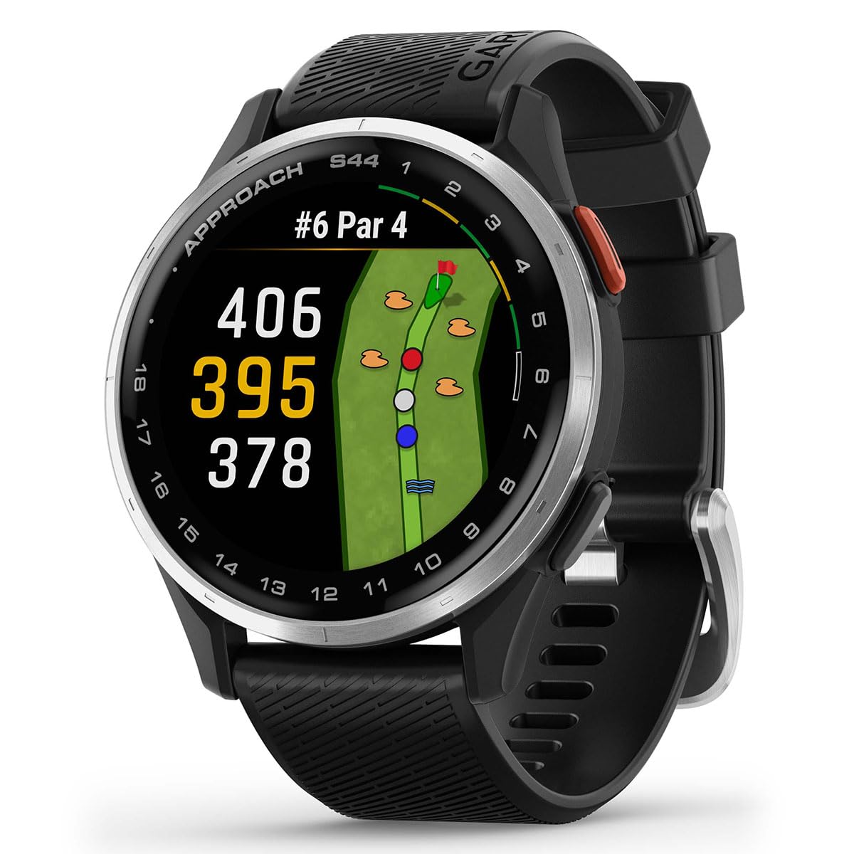 Garmin Approach S44 (Silver/Black) Golf Gps Smartwatch Bundle - 1.2 Amoled Display, On-Course Features & 15H Battery Life With P
