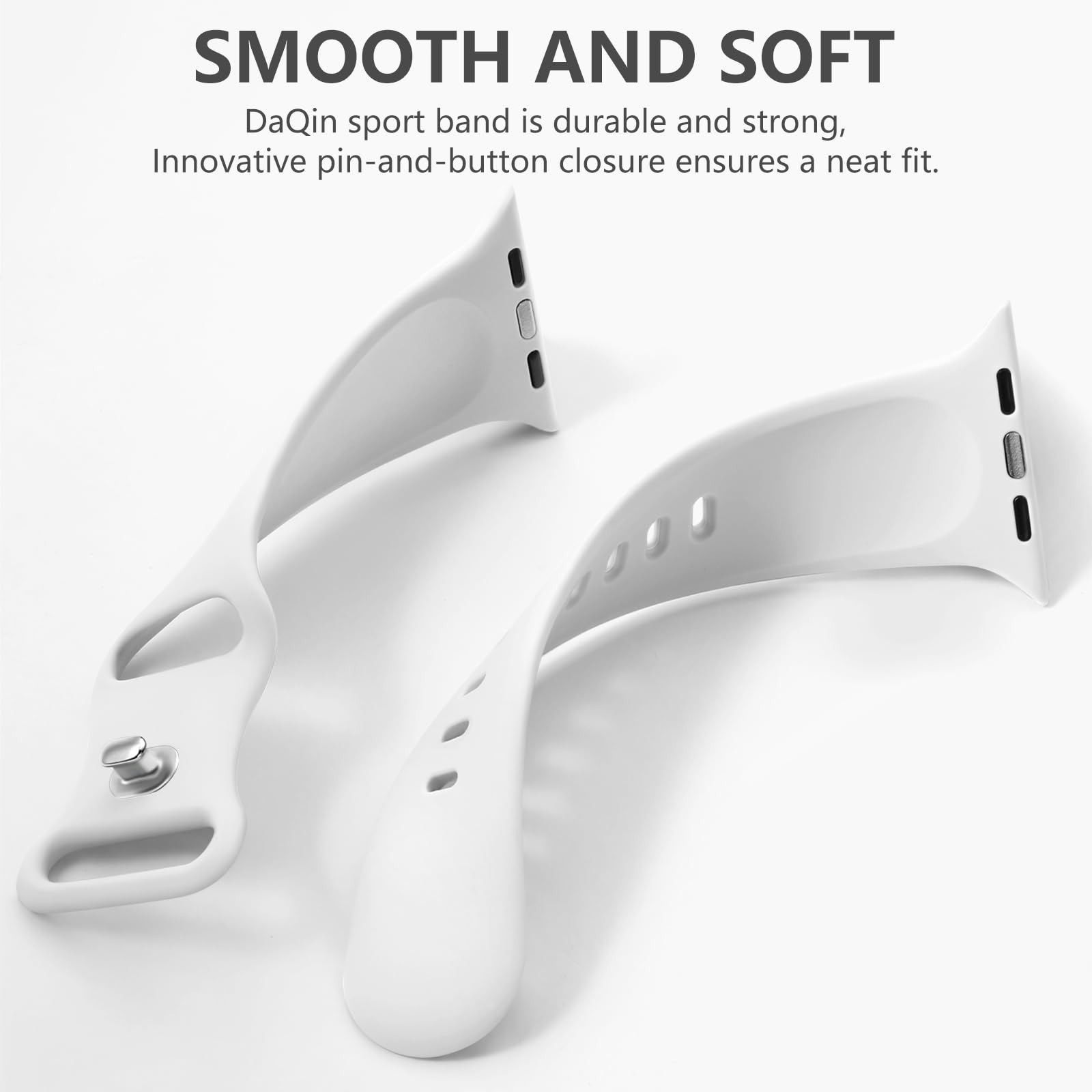 Daqin Silicone Band Compatible With Apple Watch Band 38Mm 40Mm 41Mm 42Mm 44Mm 45Mm 46Mm 49Mm, Soft Silicone Sport Strap For Appl