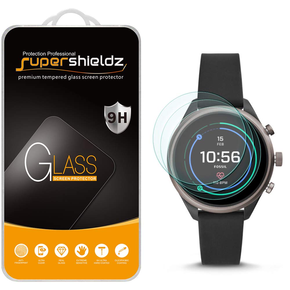 Supershieldz (3 Pack) Designed For Fossil Sport Smartwatch 43Mm (Gen 4) Tempered Glass Screen Protector, Anti Scratch, Bubble Fr