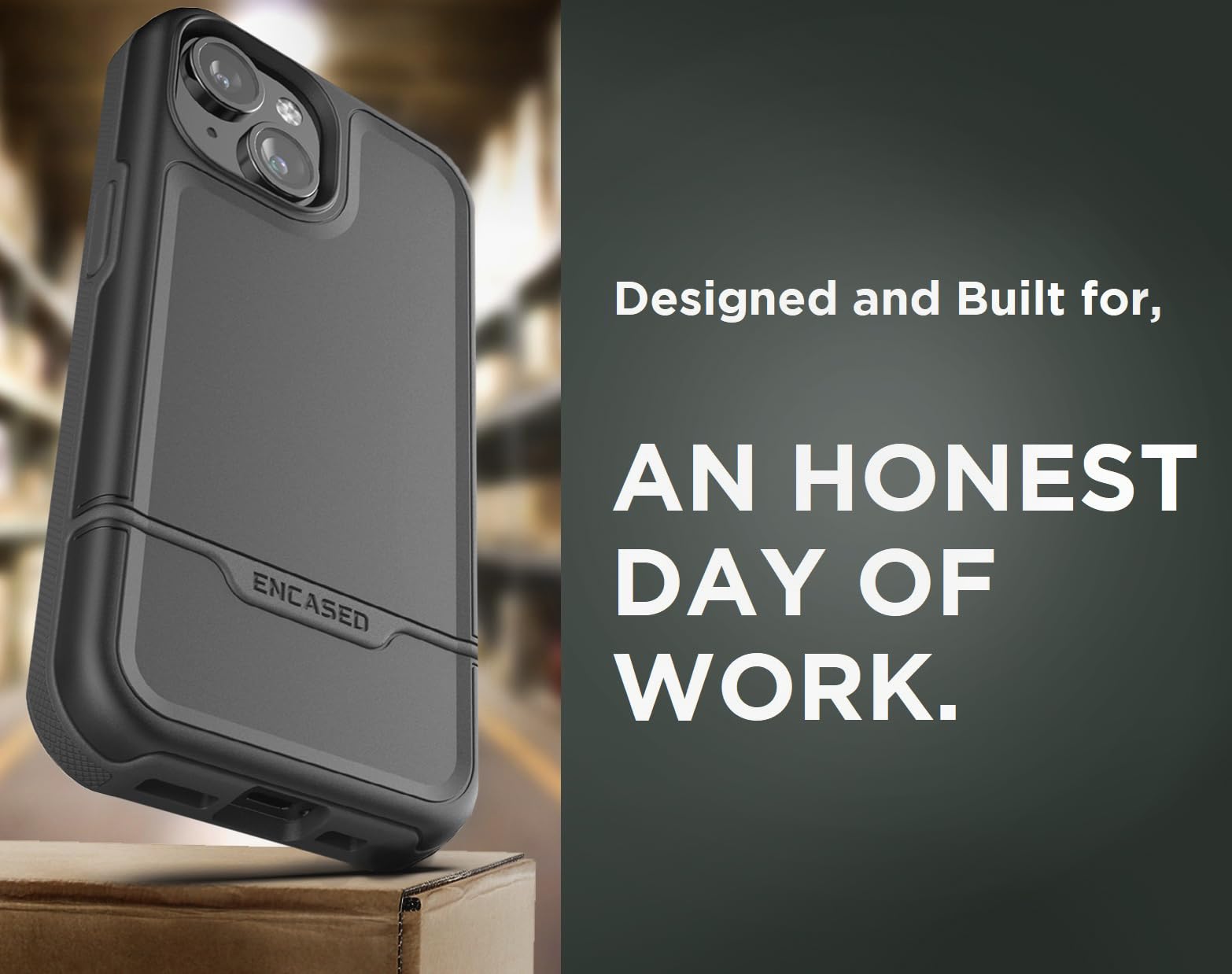 Protective Belt Case Designed For Iphone 15 With Holster Clip [Rebel Series] Shockproof Heavy Duty Cover With Phone Holder (Blac