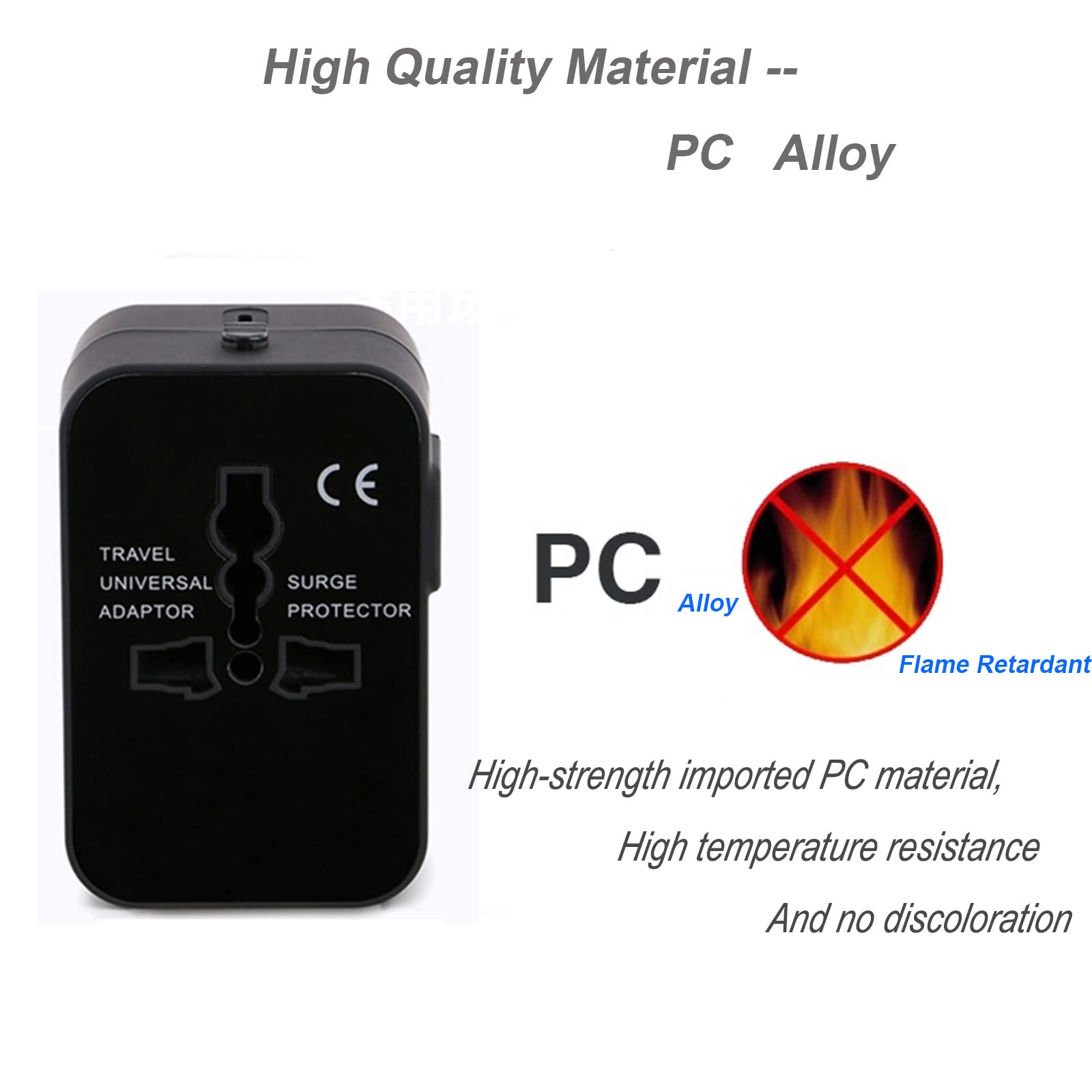 Vishui Premium Travel Adapter, Portable Universal All In One Worldwide Power Adapter, European Travel Plug Adapter, Power Conver