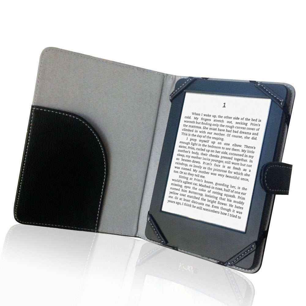 Book Style Litch Pu Leather Case Cover For 6' Ebook Reader Case Cover For Sony/Kobo/Pocketbook/Nook/Tolino 6Inch Ebook Reader (Black)