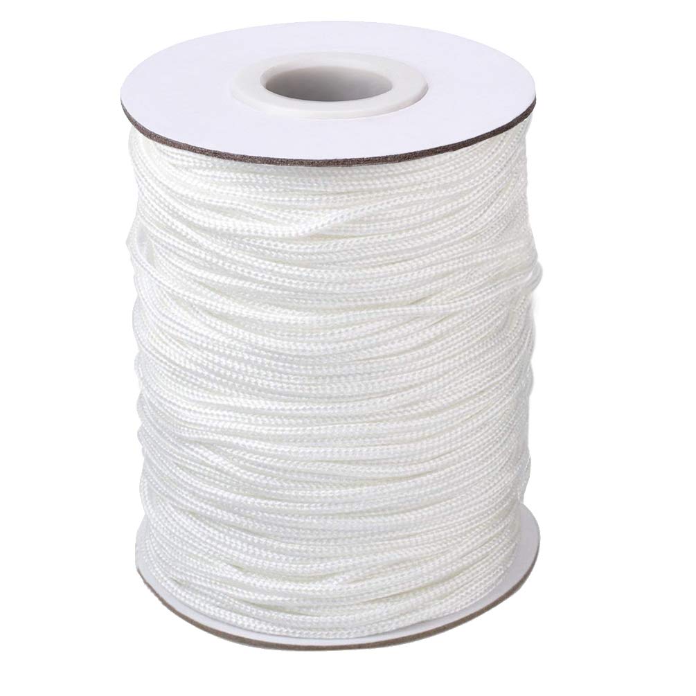 Vtete 18 Mm A 100 Yardsroll Braided Lift Shade Cord   White Polyester Shade Blinds Pull String Rope For Aluminum Blinds Windows,