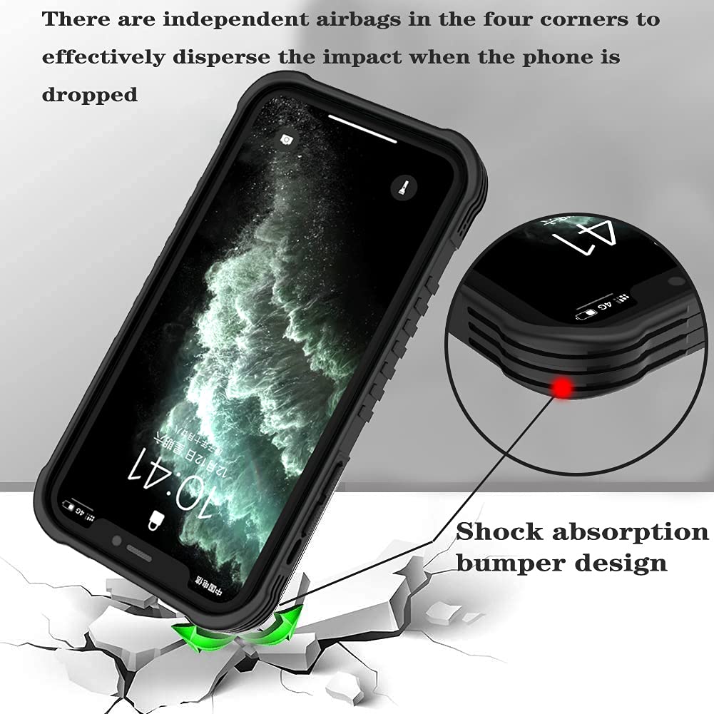 FJyuanqi iPhone 11 Phone Case Heavy Duty Shockproof TPU PC Cool Blue Dragon 6.1 inch