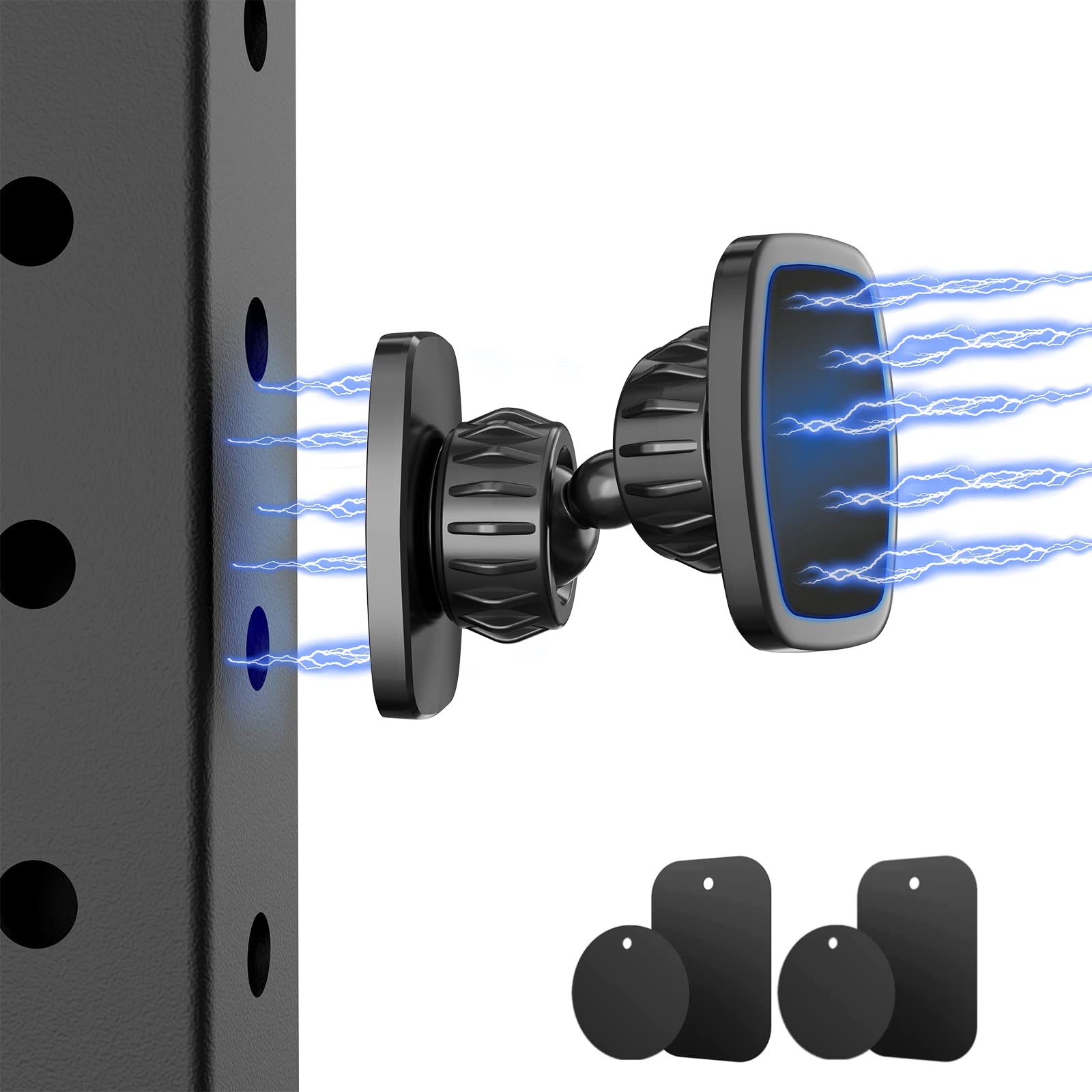 Armolabx Dual Magnetic Phone Mount Holder, [Upgraded Super Magnets] Gym Magnetic Phone Holder, [Pocket Size] Double Sided Magnet