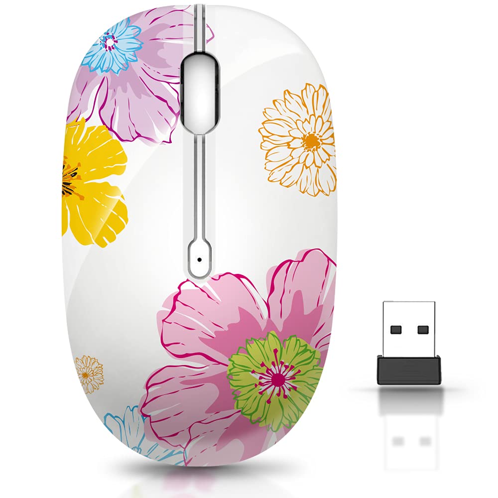 Juhoo Wireless Mouse With Nano Receiver For Pc, Laptop, Notebook, Computer, Macbook, Less Noise, Portable Mobile Optical Mice.(F