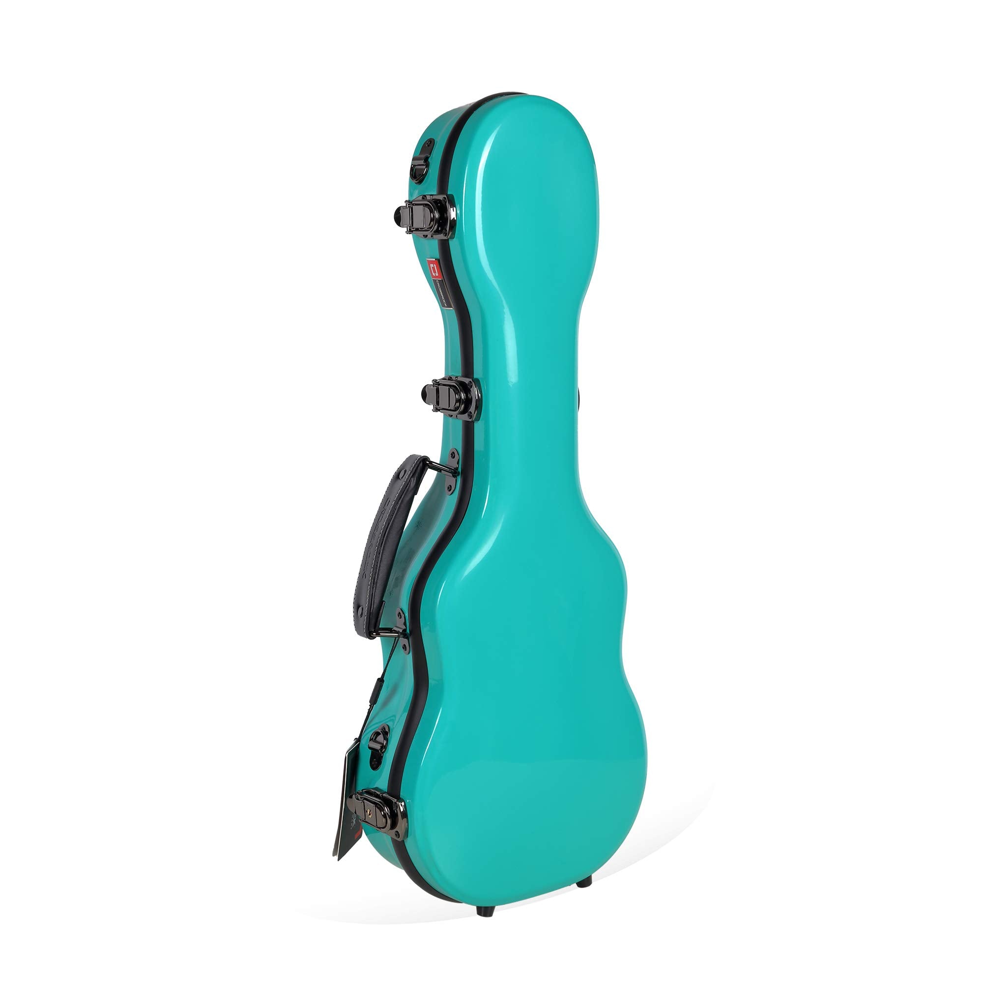Crossrock Deluxe Fiberglass Concert Ukulele Case with TSA Lock, Mint Blue (CRF2020CUMB)