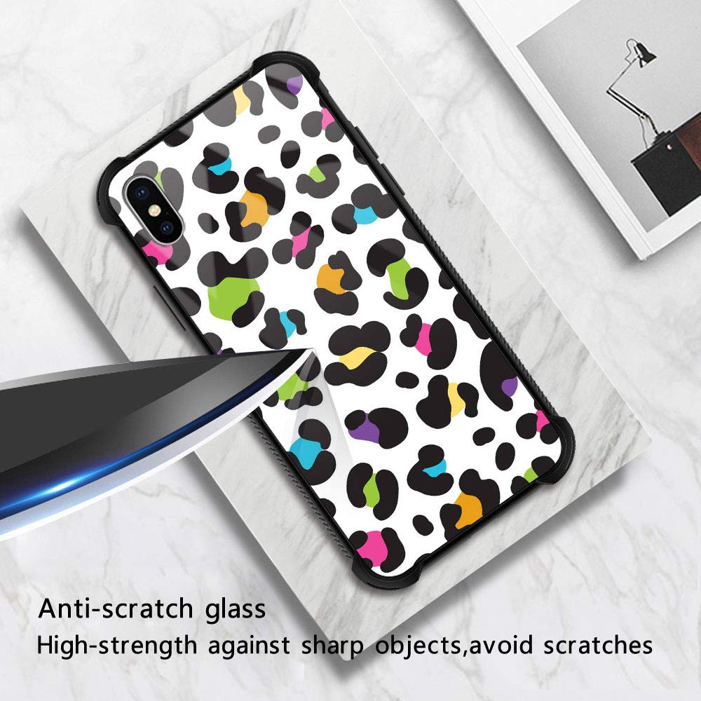 ZHEGAILIAN iPhone Xs Max Phone Case KZ-02 Anti-Scratch Organic Glass TPU Colorful Leopard