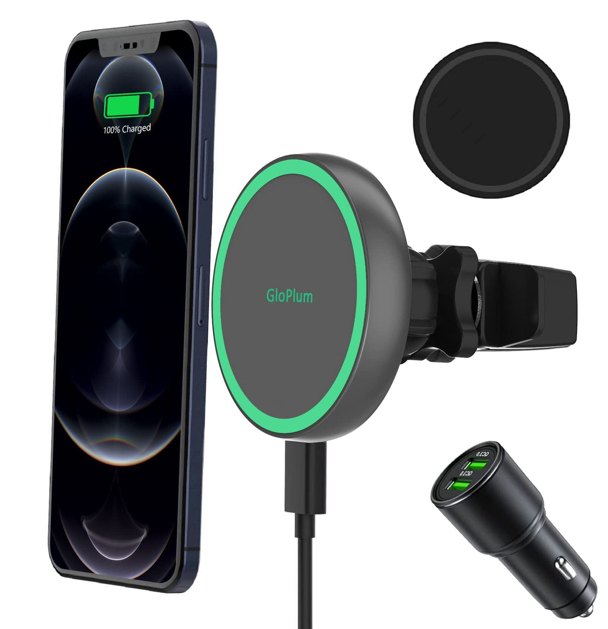 Magnetic Wireless Car Charger Mount Compatible With Magsafe Iphone 15/ Iphone 14/Phone13 Fast Charging Air Vent Magnet Accessories Car Phone Holder