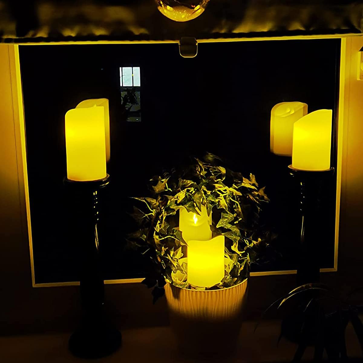 Biyanuo Flameless Battery Operated Led Candles With10Key Button Remote Control 24 Hour Timer Set Of 3 Electric Flickering Pillar