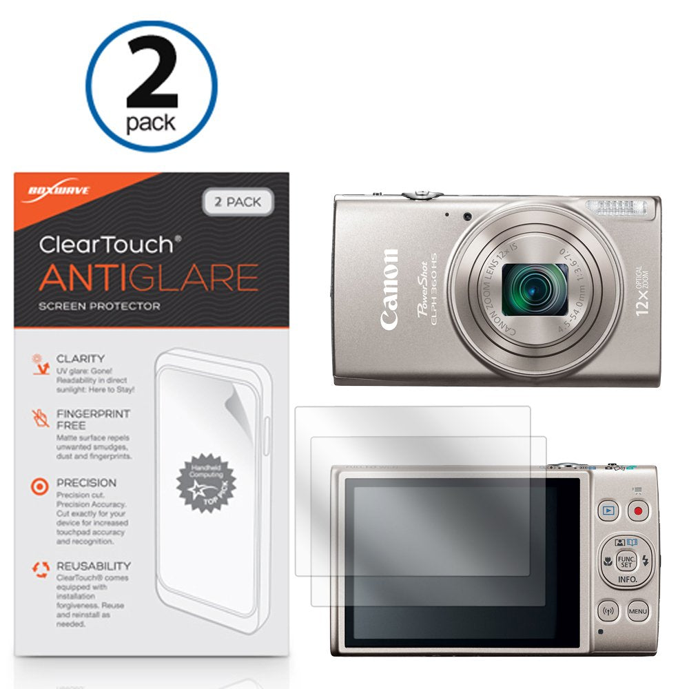 Boxwave Screen Protector Compatible With Canon Powershot Elph 180 (Screen Protector Cleartouch Anti Glare (2 Pack), Anti Fingerp