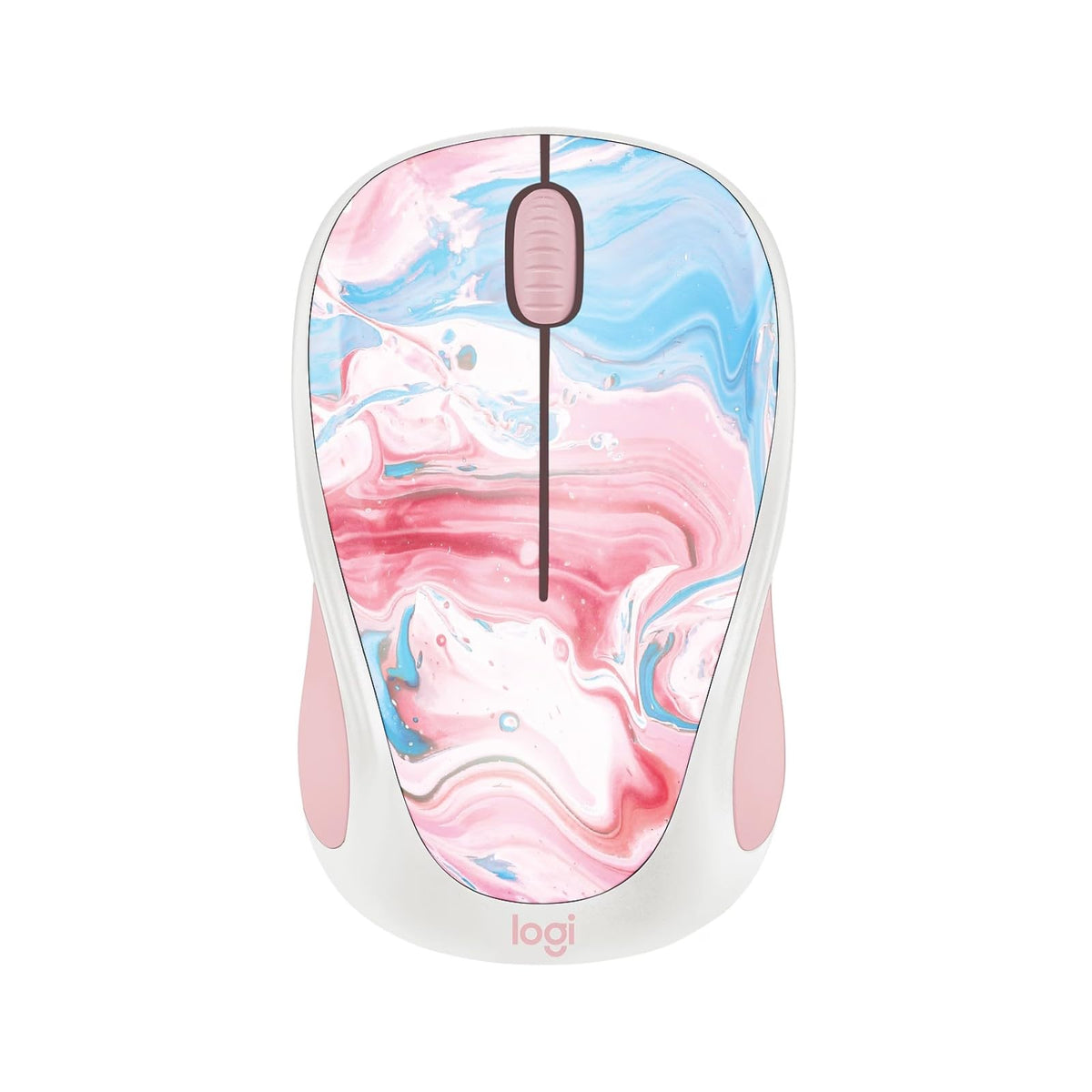 Logitech 910007055 Design Collection Limited Edition Wireless 3-Button Ambidextrous Mouse with Colorful Designs - Cotton Candy