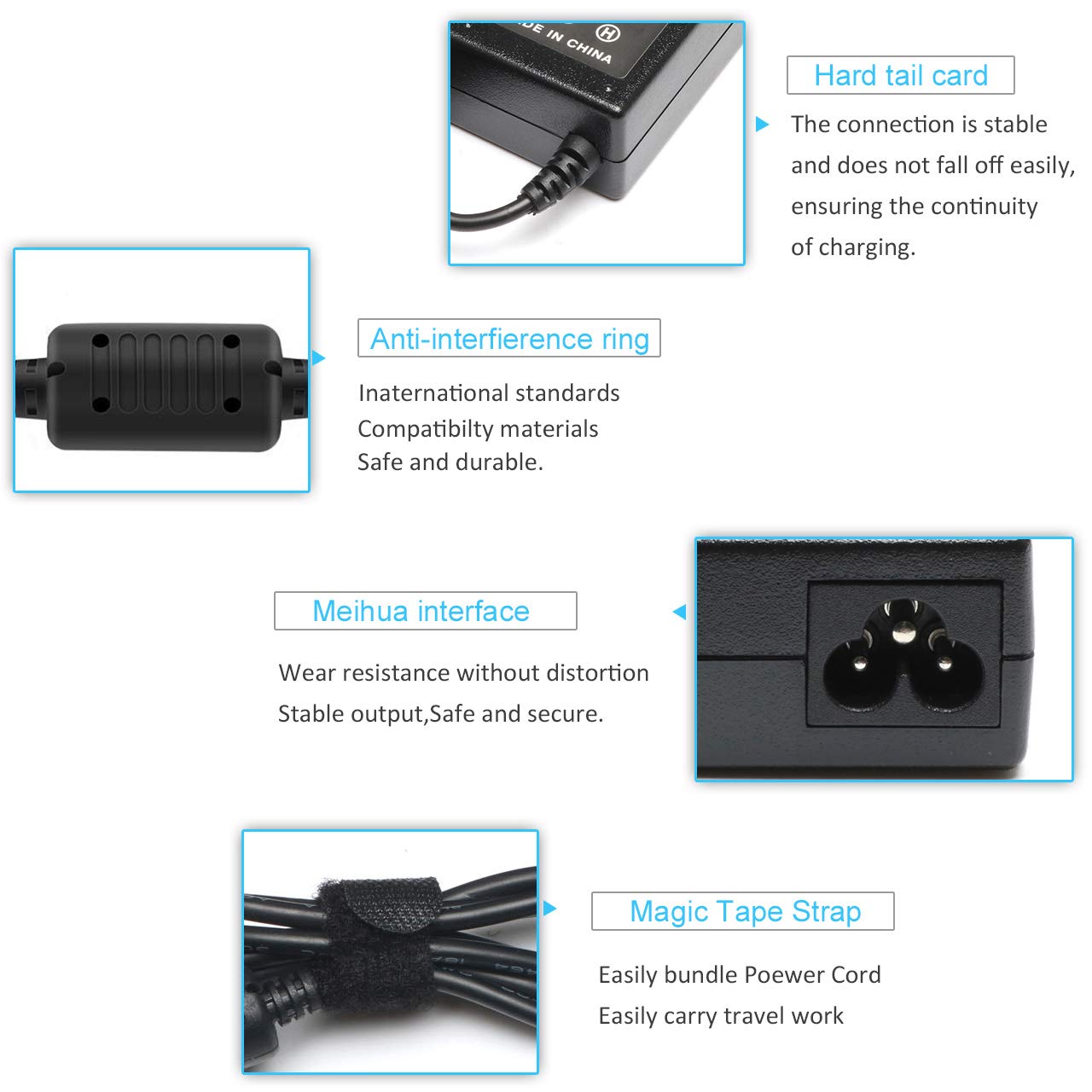 65W 45W Chromebook Charger Round Blue Tip For Hp   Fit For Hp Chromebook 11 14 G3 G4 X360 Series 11 V020Wm 11 V025Wm 11 V010Wm 14 Q010Dx 14 Ak013Dx, 19.5V 3.33A/2.31A Adapter Power Supply Cord