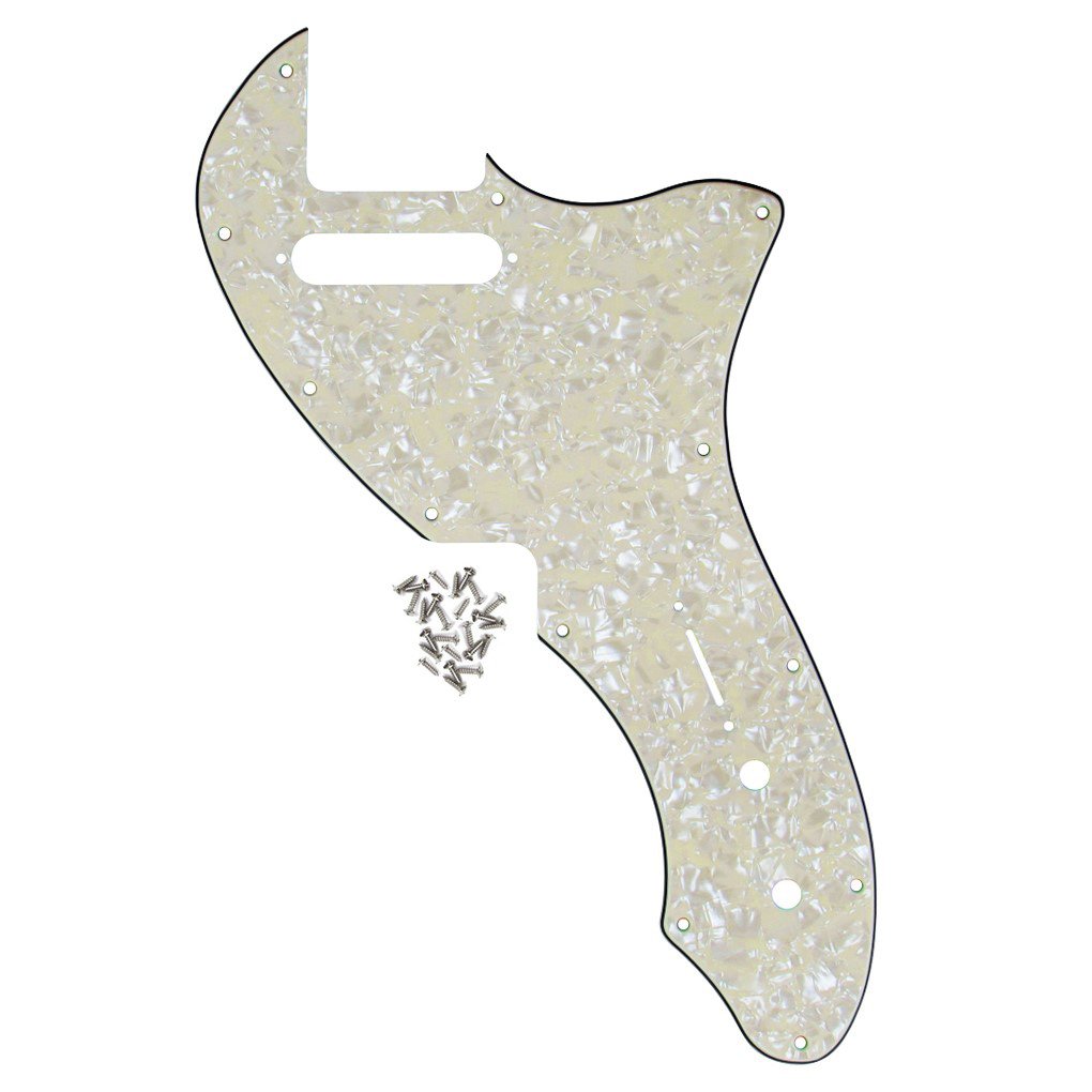 FLEOR 4Ply Aged Pearl TL Pickguard Guitar Pick Guard Plate with Screws Fit 69 TL Thinline Re-issue Guitar Part