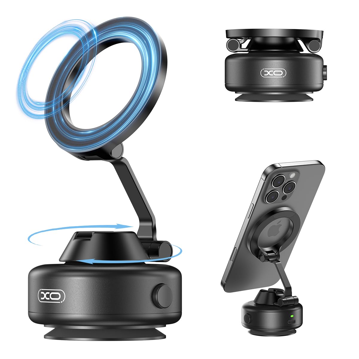 Xo Simple Is Beauty Magnetic Car Phone Holder For Iphone 16/16 Pro Max, All Metal & Flexible Triaxial Mag Safe Car Mount,Ultra M