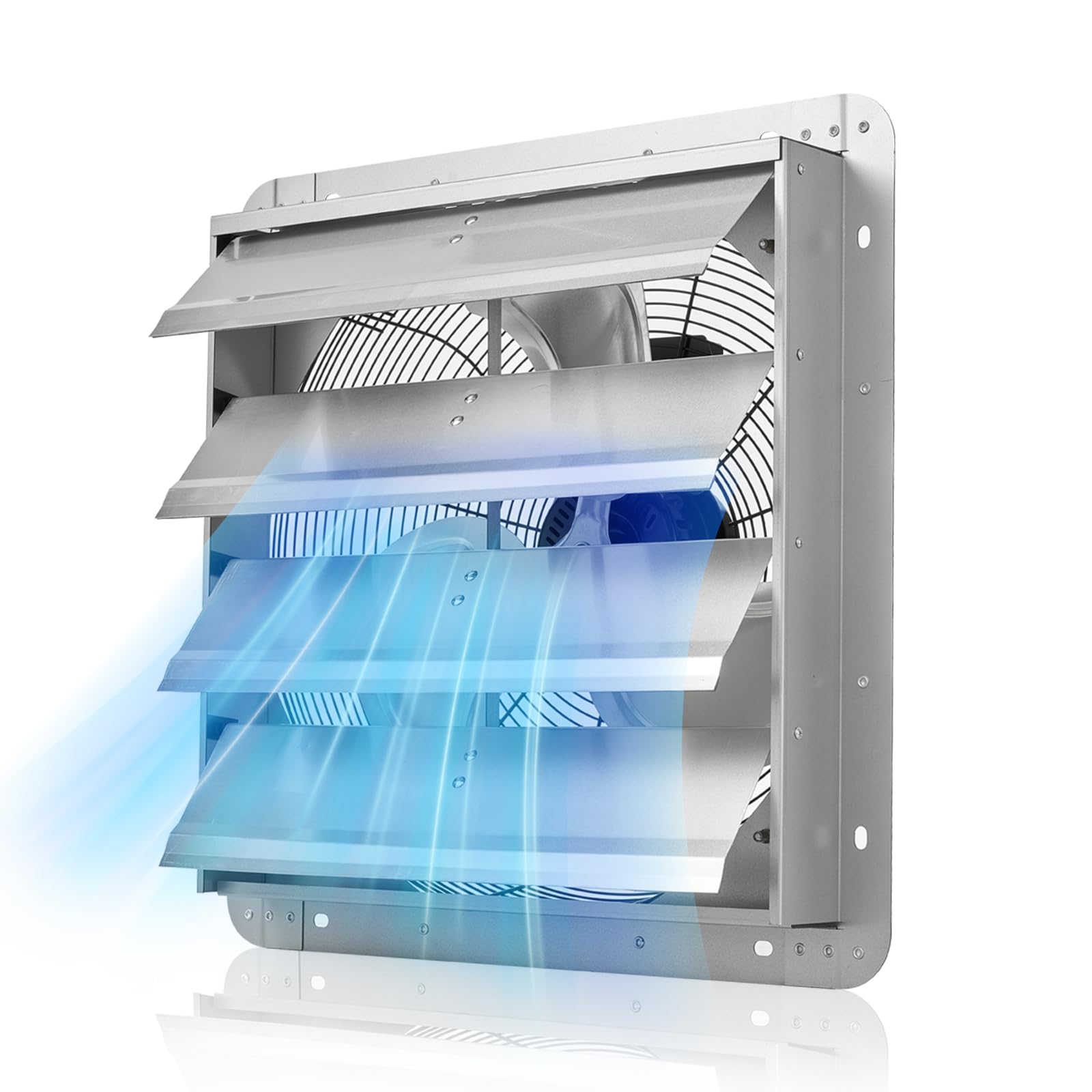 VEVOR 18 inch Shutter Exhaust Fan, Wall Mounted Attic Vent Fan with 2200 CFM Airflow, AC Motor, Heavy-duty Steel Construction, L