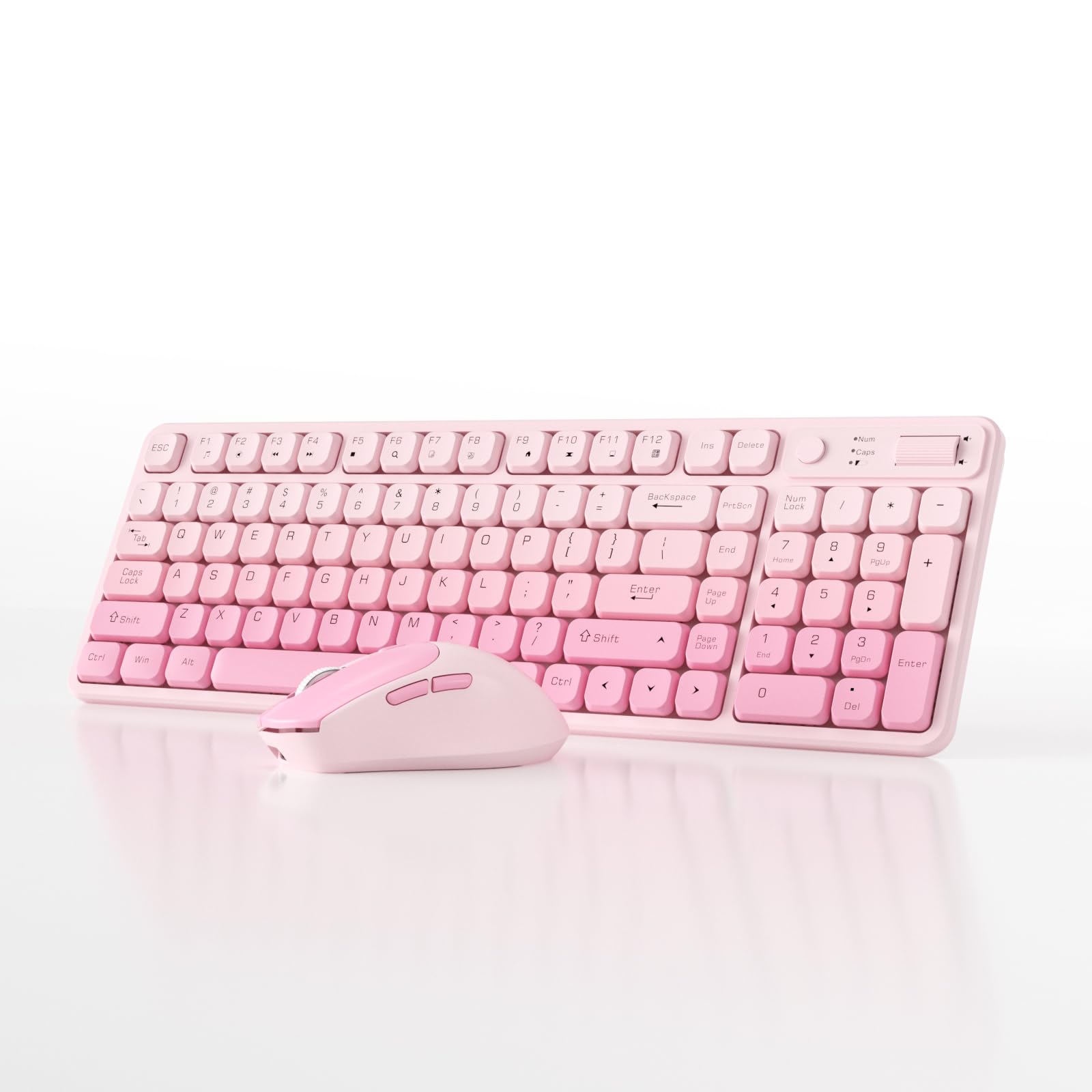 Wireless Keyboard and Mouse Combo, FullSize USB Keyboard with Back Stand, 2.4GHz Wireless for Desktop, Laptop and Computer