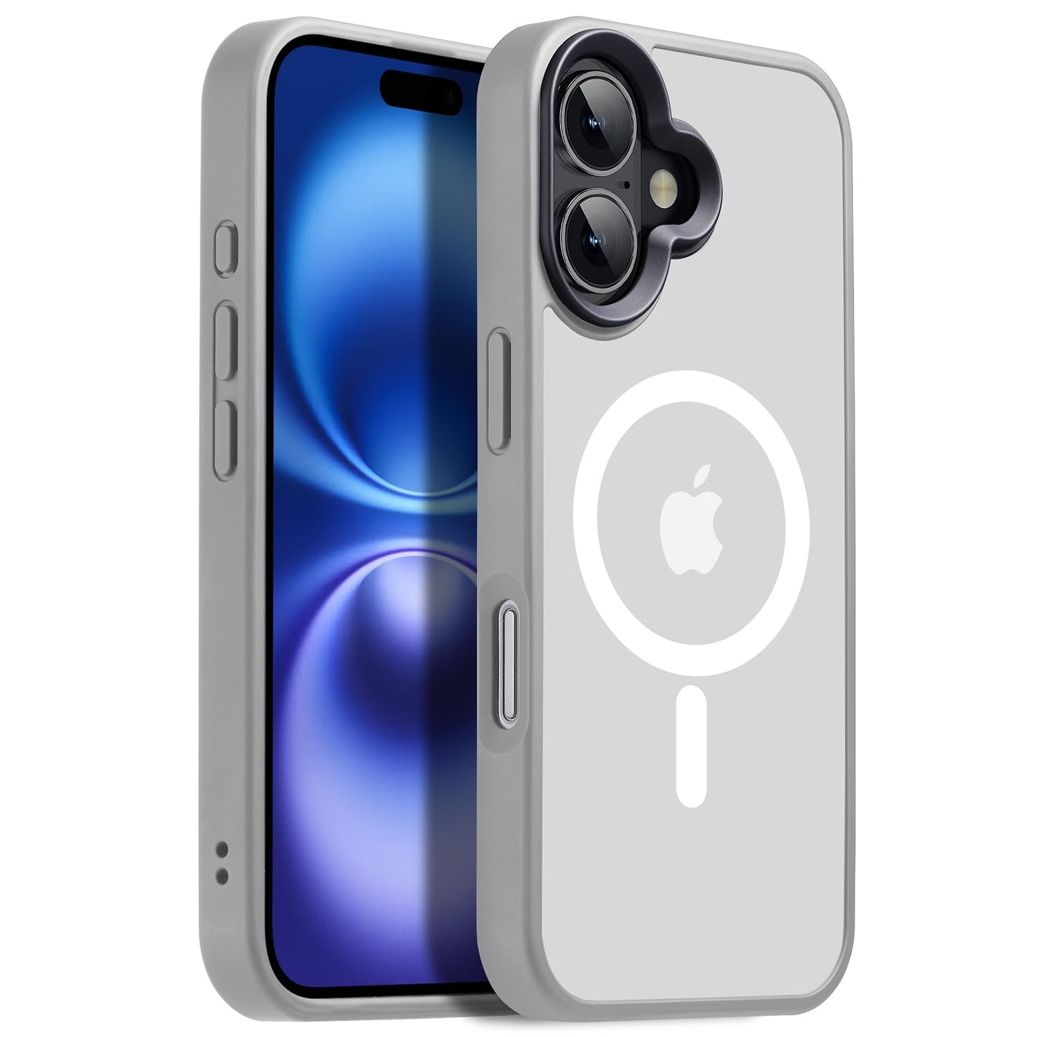 Yzoiko Strong Magnetic For Iphone 16 Case [10Ft Grade Drop Tested & Compatible With Magsafe] Translucent Anti Fingerprint Shockp