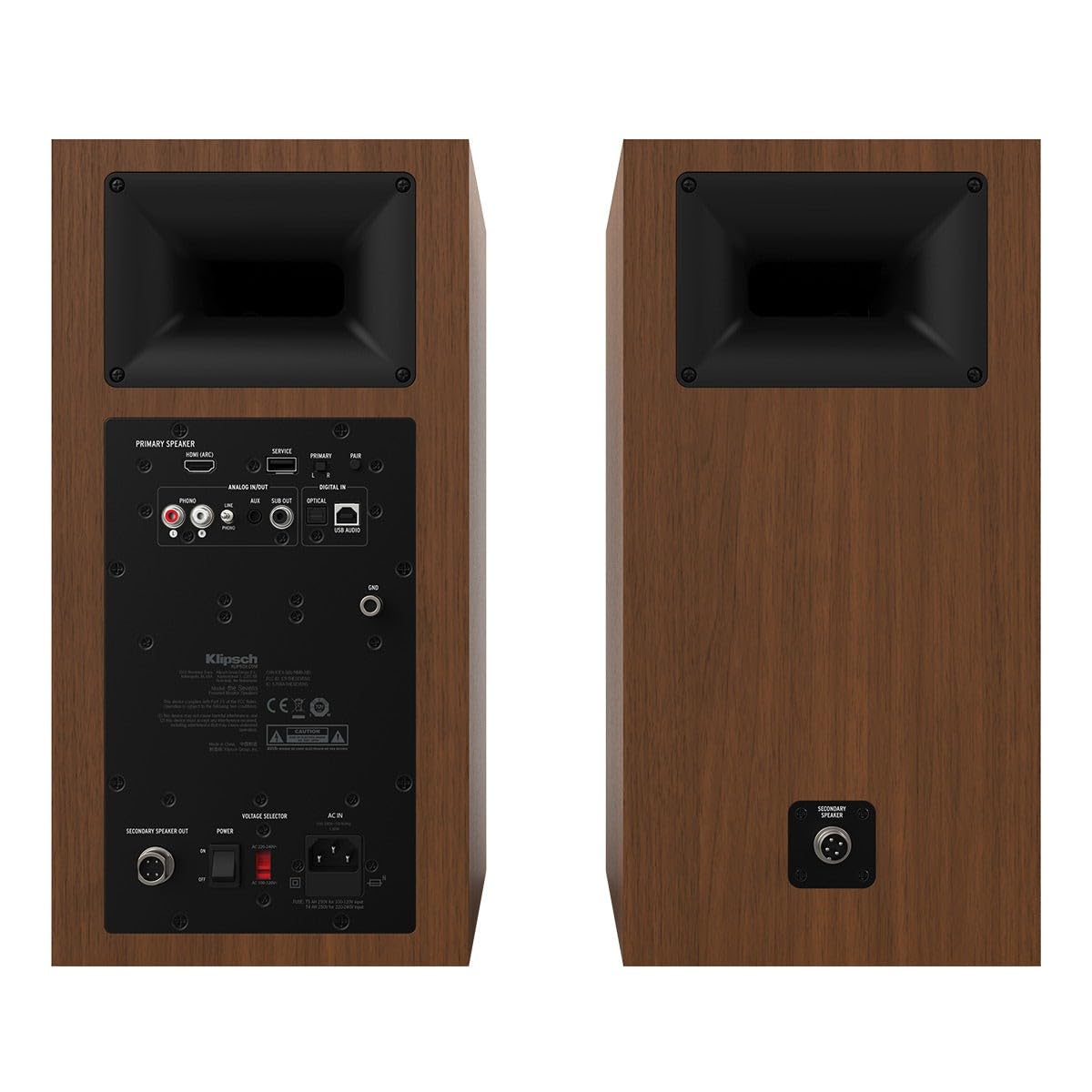 Klipsch The Sevens Heritage Inspired (Pair) Powered Speakers   Walnut