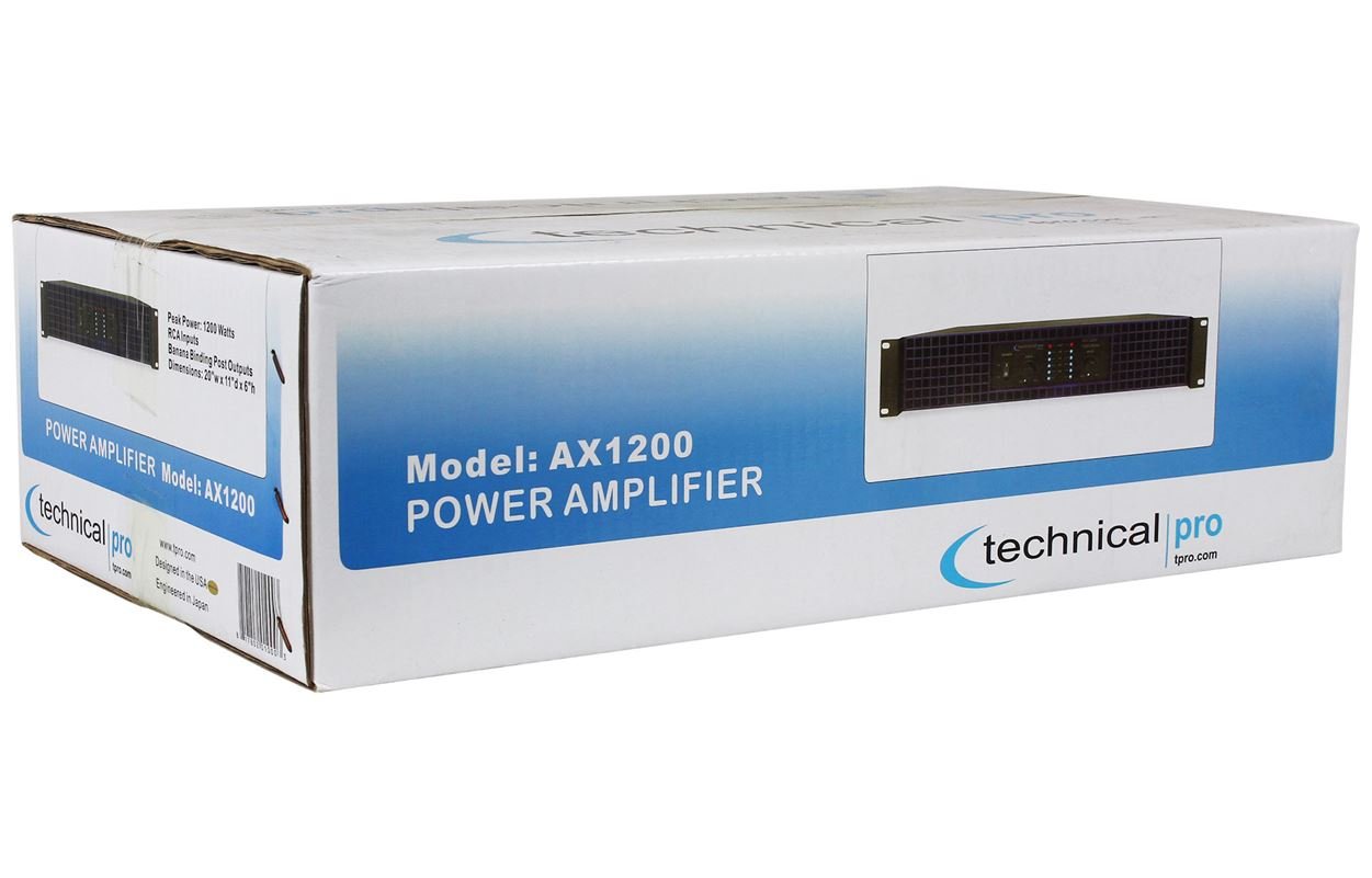 Technical Pro Ax1200 1200 Watt 2 Channel Amplifier 2U Rack Dj Power Amp