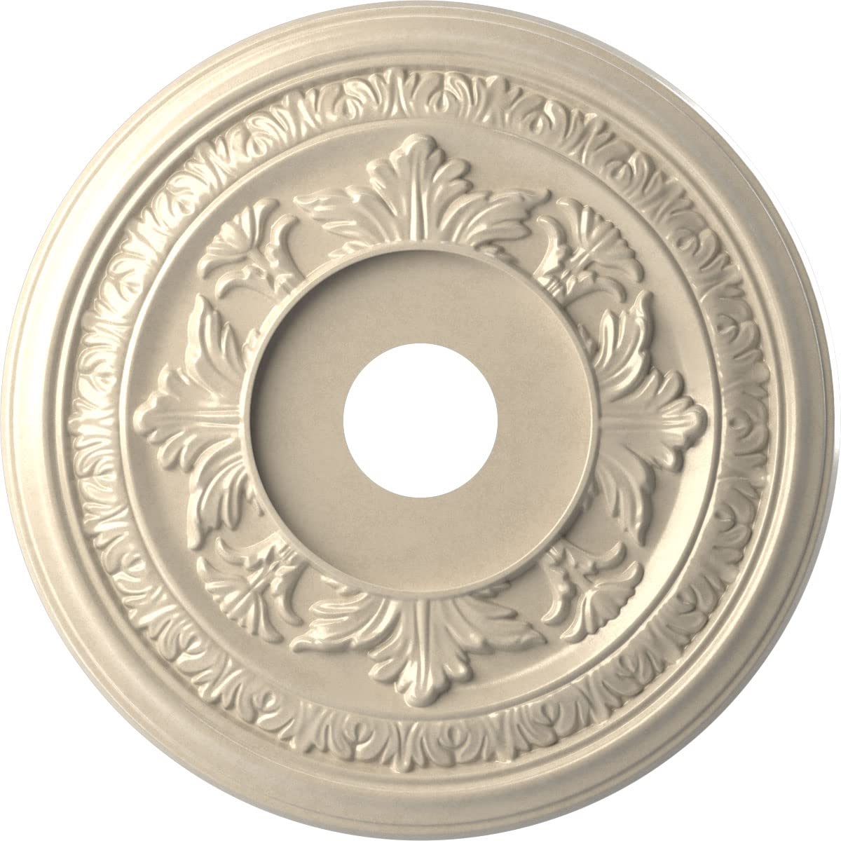 Ekena Millwork CMP19BAEPE Baltimore Thermoformed PVC Ceiling Medallion (Fits Canopies up to 7 3/4), 19OD x 3 1/2ID x 1P, Univers
