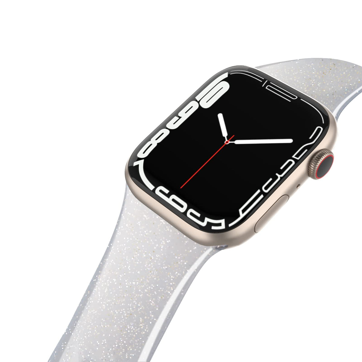 Edimens Sport Band Compatible With Apple Watch 41Mm 38Mm 40Mm Band, Shiny Bling Glitter Silicone Soft Thin Small Replacement Wri