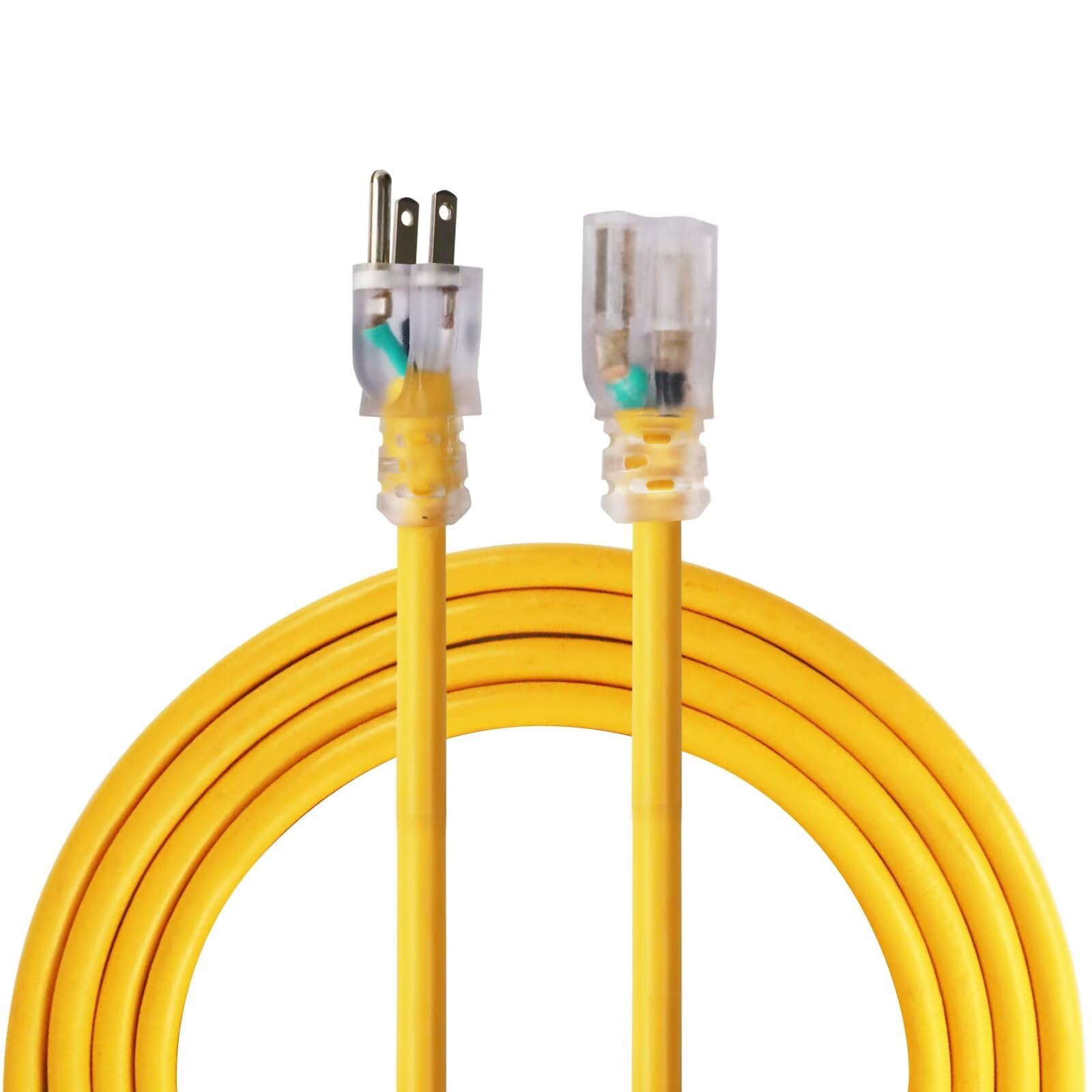 Ultra Explorer Indoor Extension Cord Waterproof 10 Ft, 12 Gauge Heavy Duty Yellow Extension Cord Sjtw, Flexible Cold Resistant 3