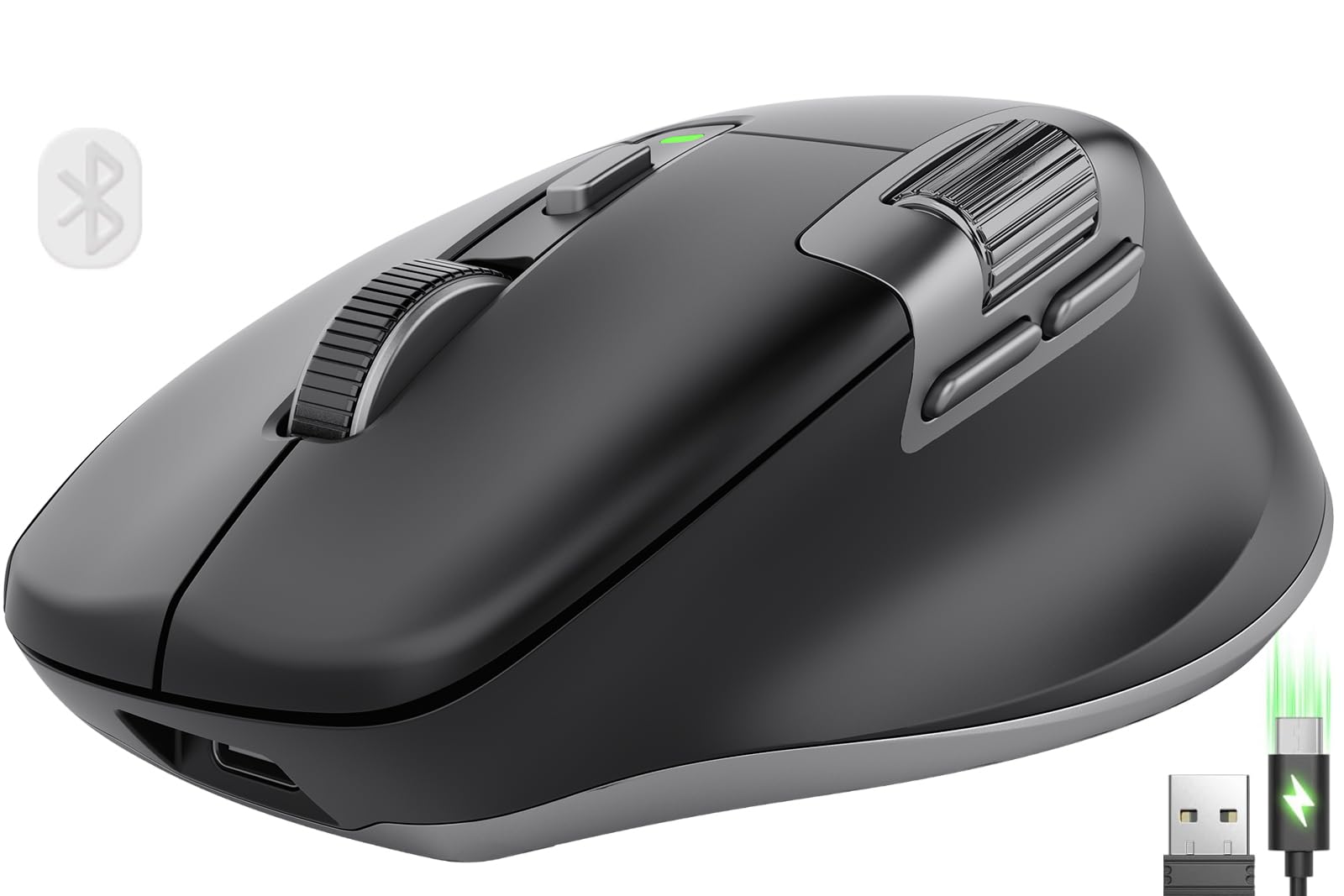 SABLUTE Wireless Mouse for Laptop (2.4G+2BT+Wired),Ergonomic Optical Mice