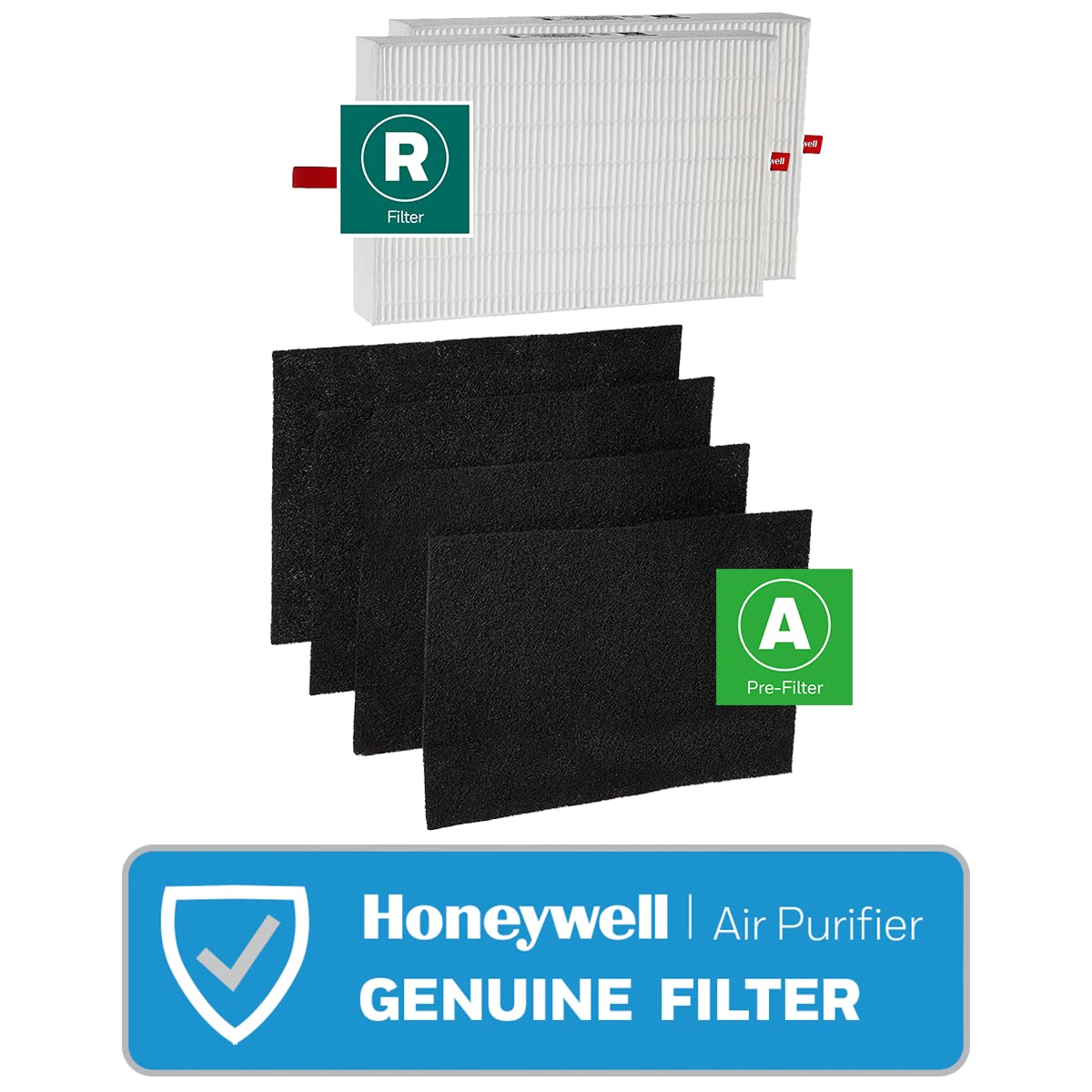 Honeywell Hepa Air Purifier Filter Kit   Includes 2 Hepa R Replacement Filters And 4 A Carbon Pre Cut Pre Filters   Airborne All
