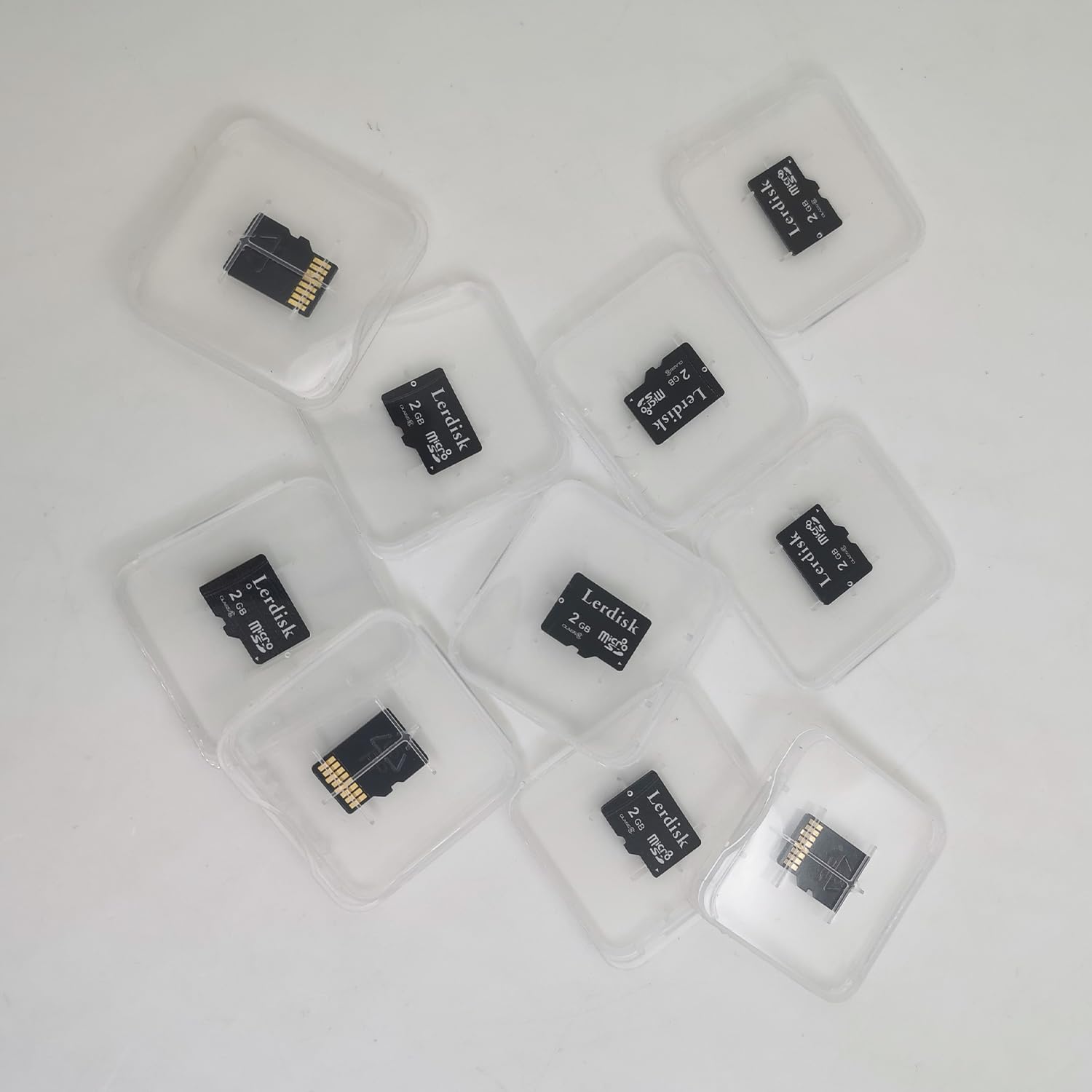 Lerdisk Factory Wholesale Micro Sd Card 2Gb Pack Of 10 In Bulk Microsd With Sd Adapter Produced By Authorized Licencee(2Gb)