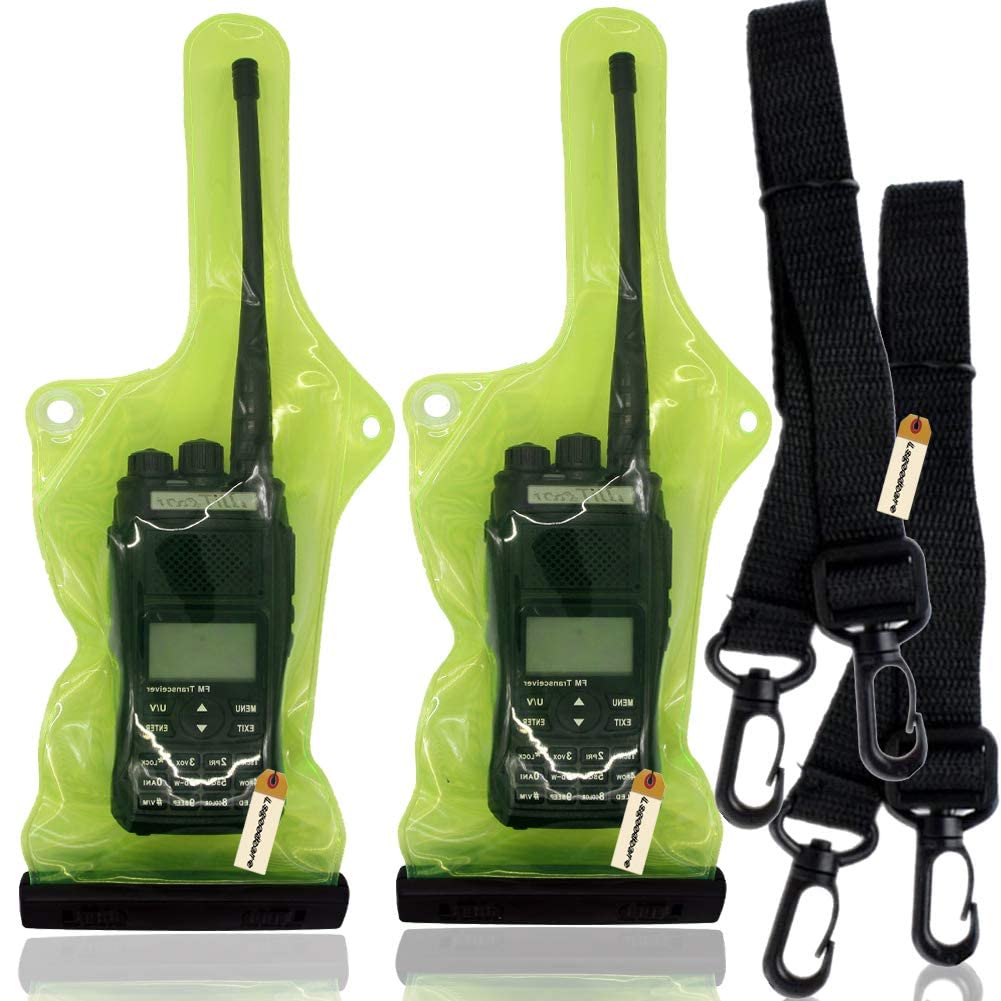 Lsgoodcare 5Pcs Portable Two Way Radio Waterproof Rainproof Bag Case Pouch Compatible With Motorola Kenwood Midland Uv 3R Uv 5R Px 888 Walkie Talkie Radio,5 Inch X 13.8 Inch, Green
