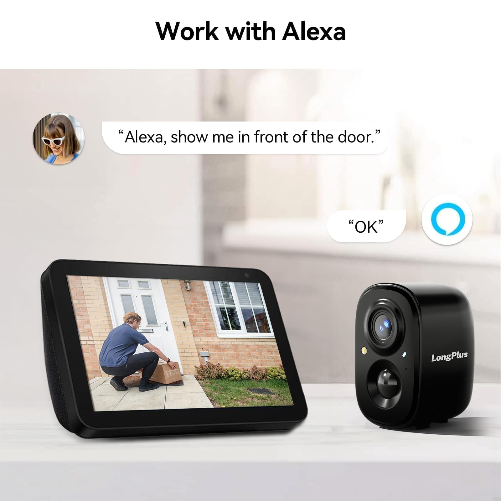 Longplus Wireless Security Cameras Outdoor, Battery Powered Outside Camera For Home Security, 2.4Ghz Wifi Camera, Ai Motion Dete